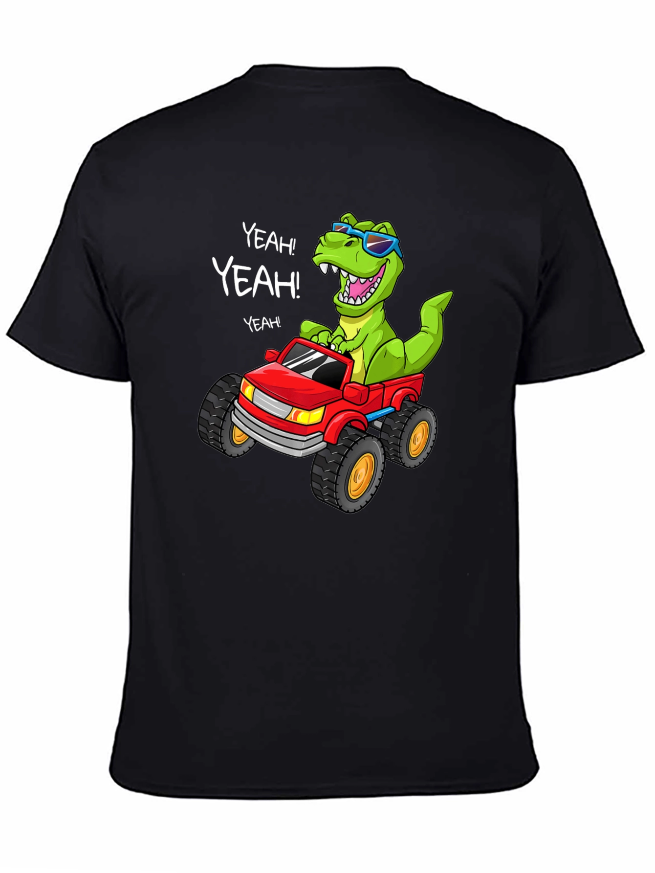 Black Dino Monster Truck T-Shirt view 4
