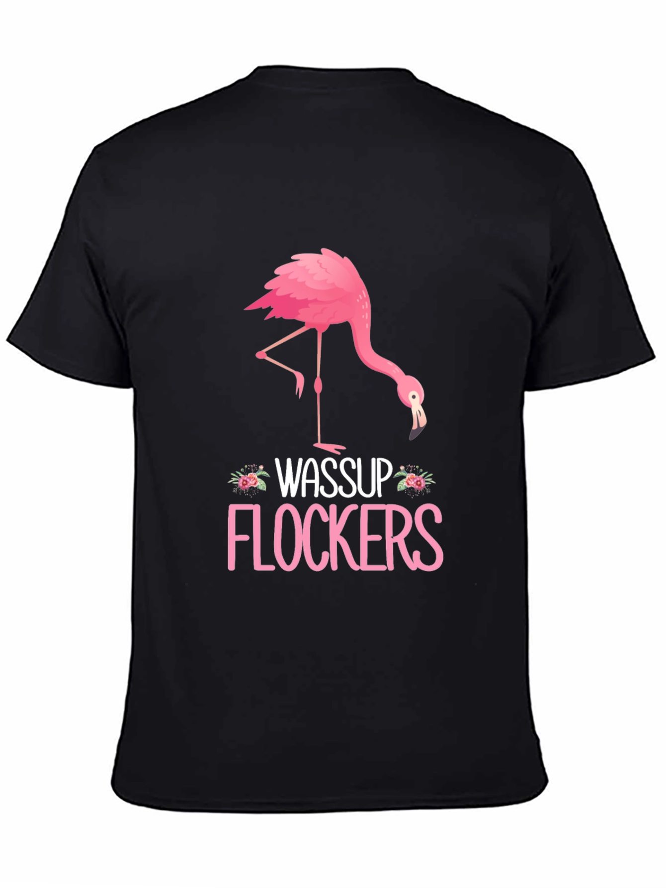 Black Wassup Flockers Flamingo Graphic Tee view 4