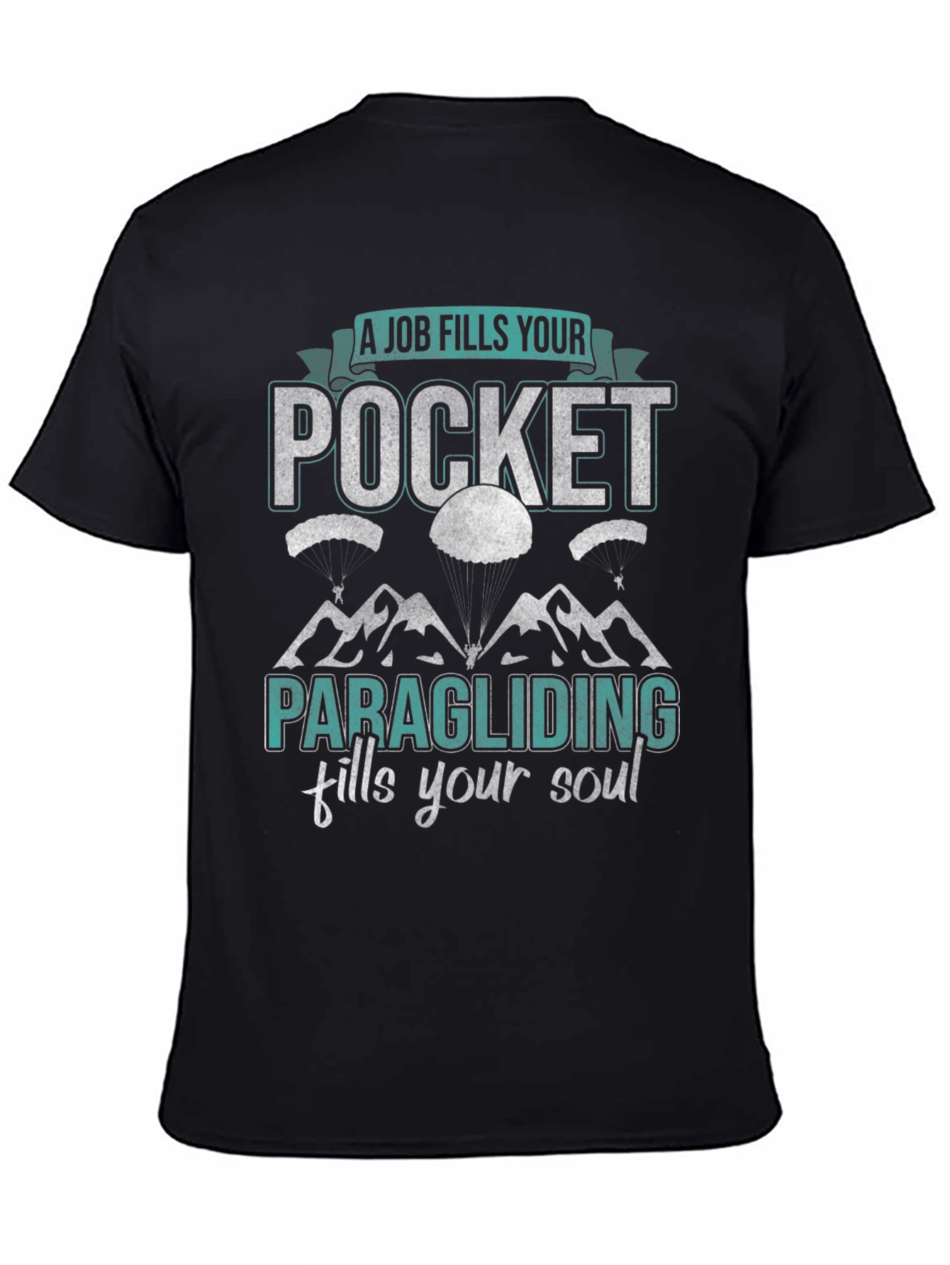 Black Paragliding Soul Graphic T-Shirt view 4
