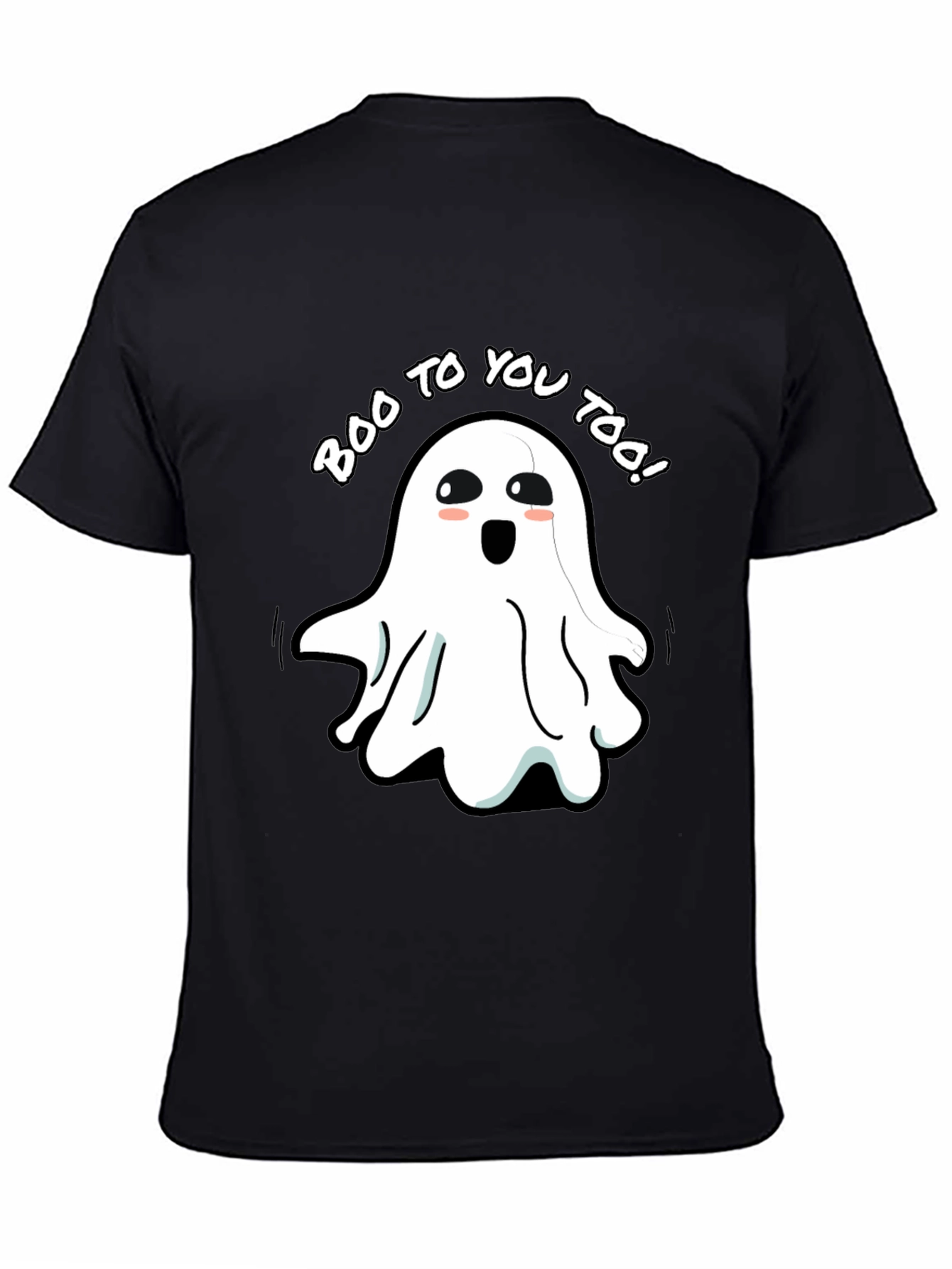 Black Boo To You Too! Ghost Graphic Tee view 4