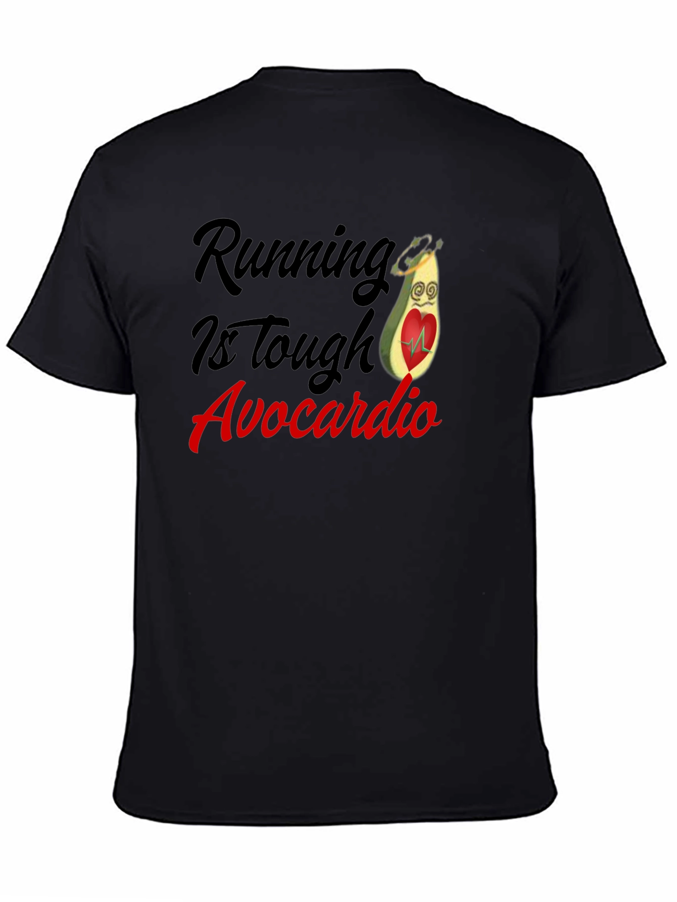 Black Running Is Tough Avocardio T-Shirt view 4