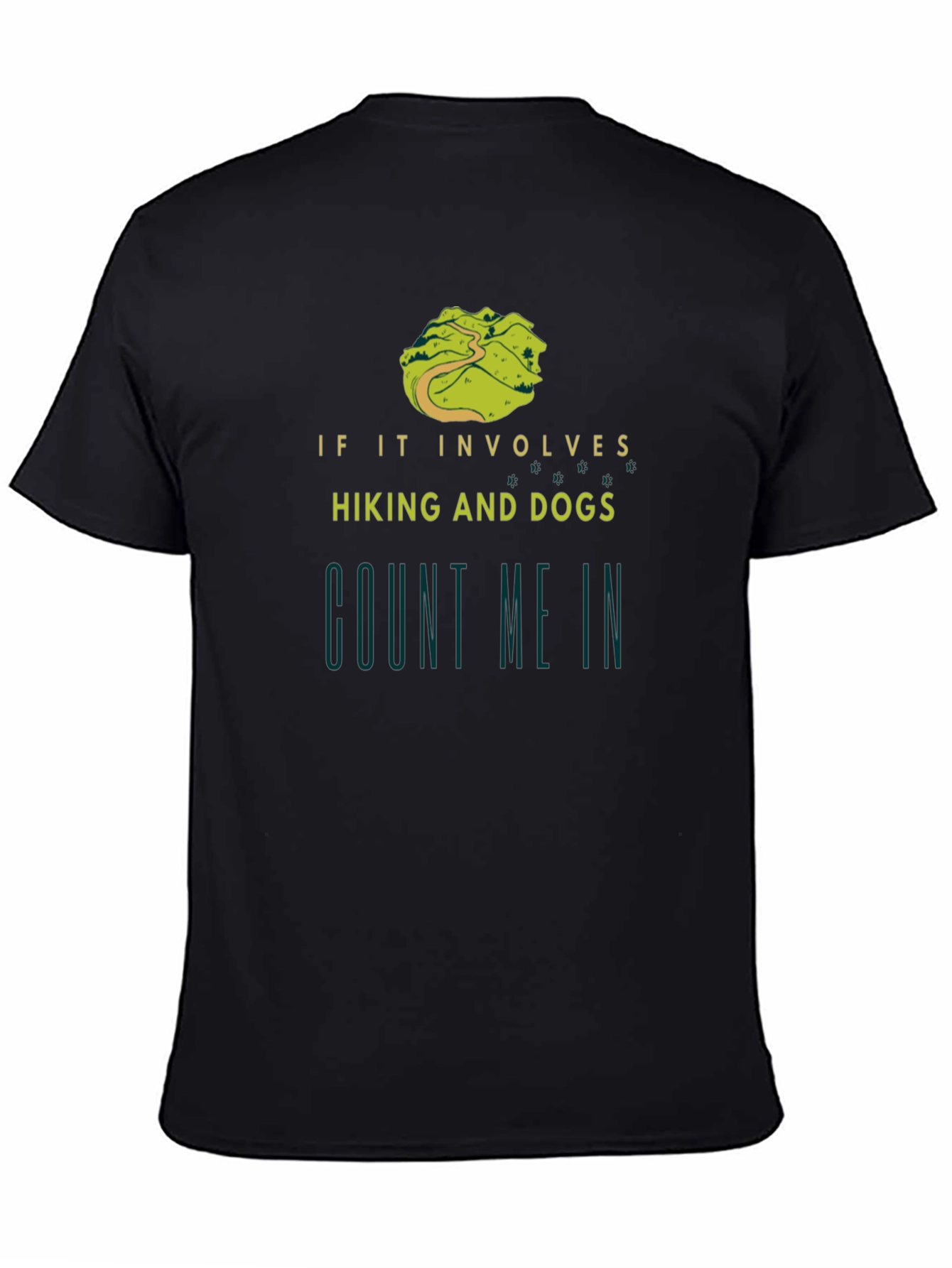 Black Hiking and Dogs T-Shirt - Count Me In! view 4