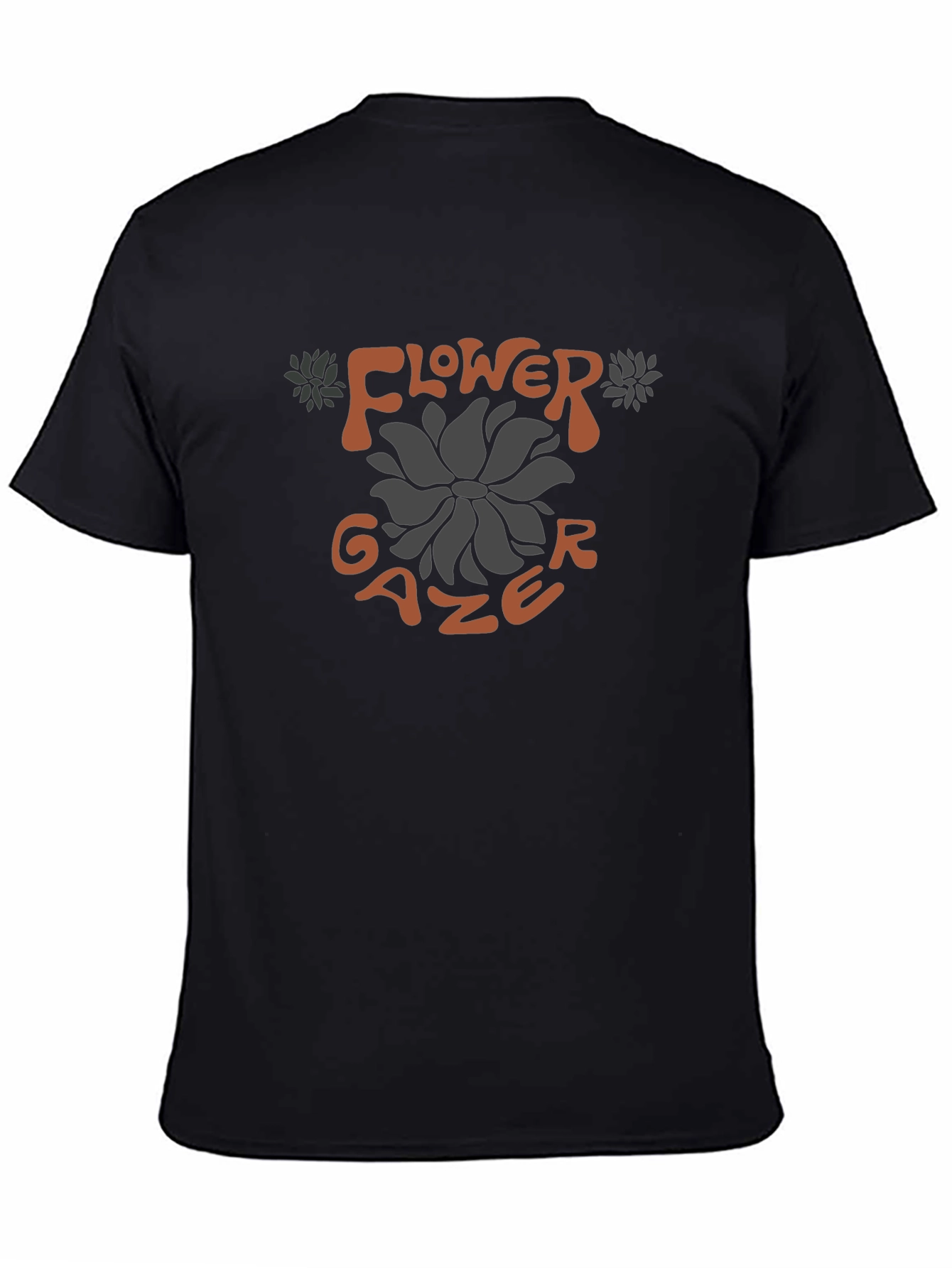 Black Flower Gazer Graphic Tee - Soft Cotton Blend view 4