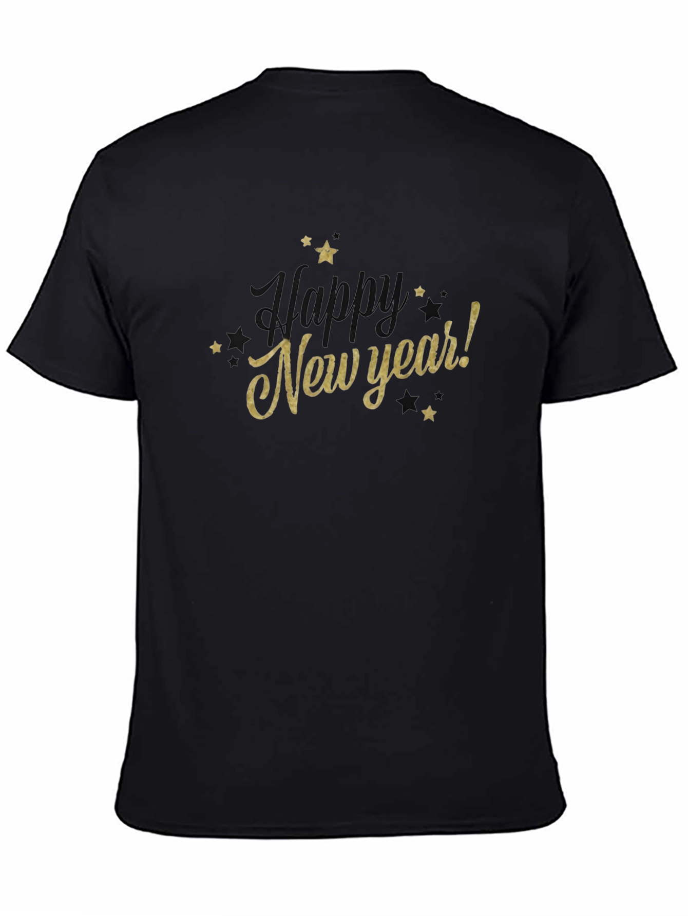 Black Happy New Year Black T-Shirt view 4