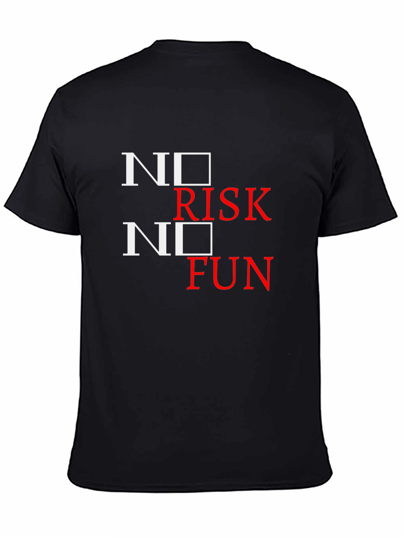 Black No Risk No Fun Graphic Tee - Black view 4