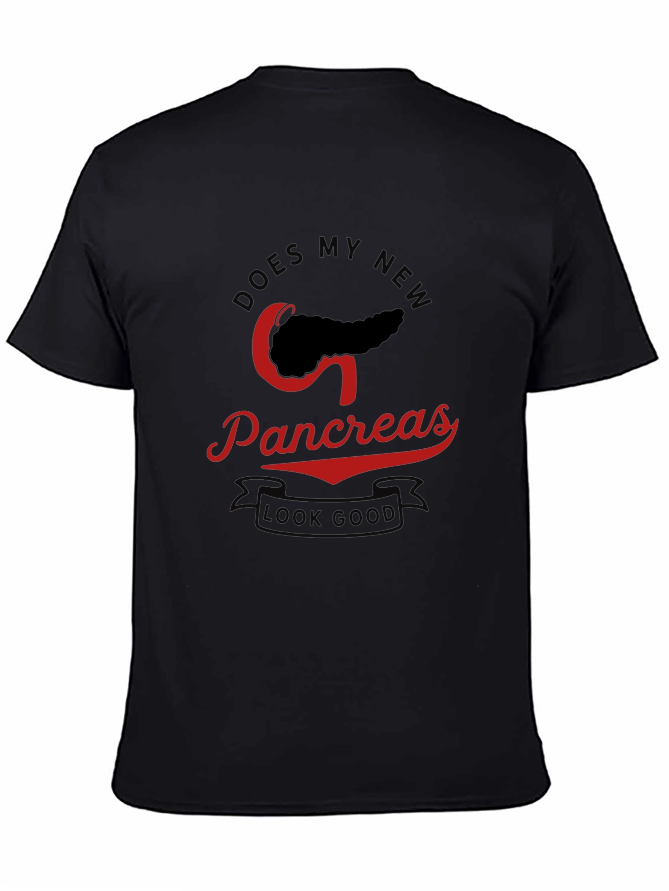 Black Funny Pancreas Transplant T-Shirt view 4