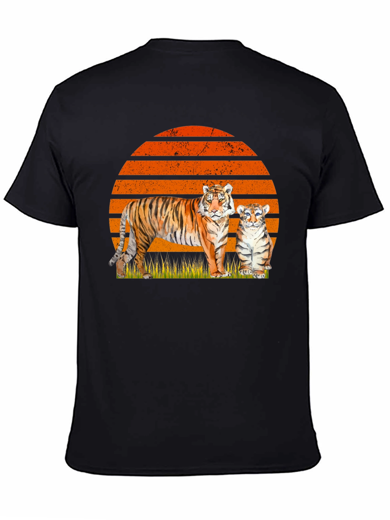 Black Tiger & Cub Sunset Graphic Tee view 4