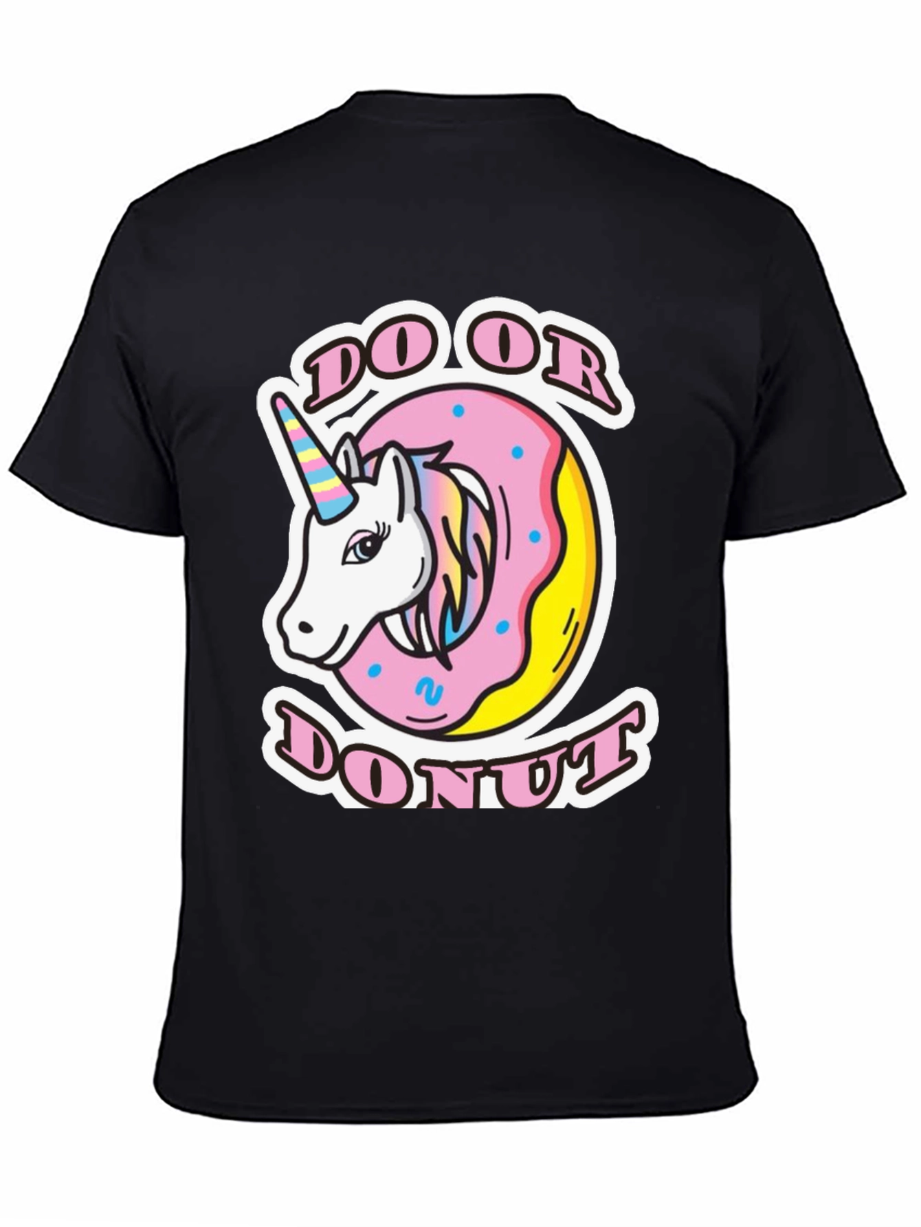 Black Do Or Donut Unicorn T-Shirt - Unisex view 4