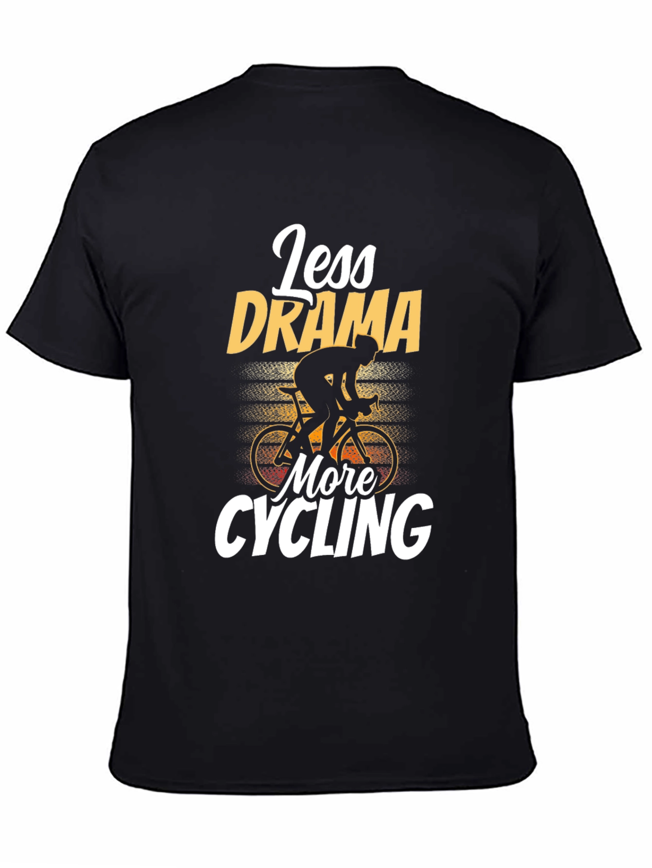 Black Less Drama More Cycling T-Shirt view 4