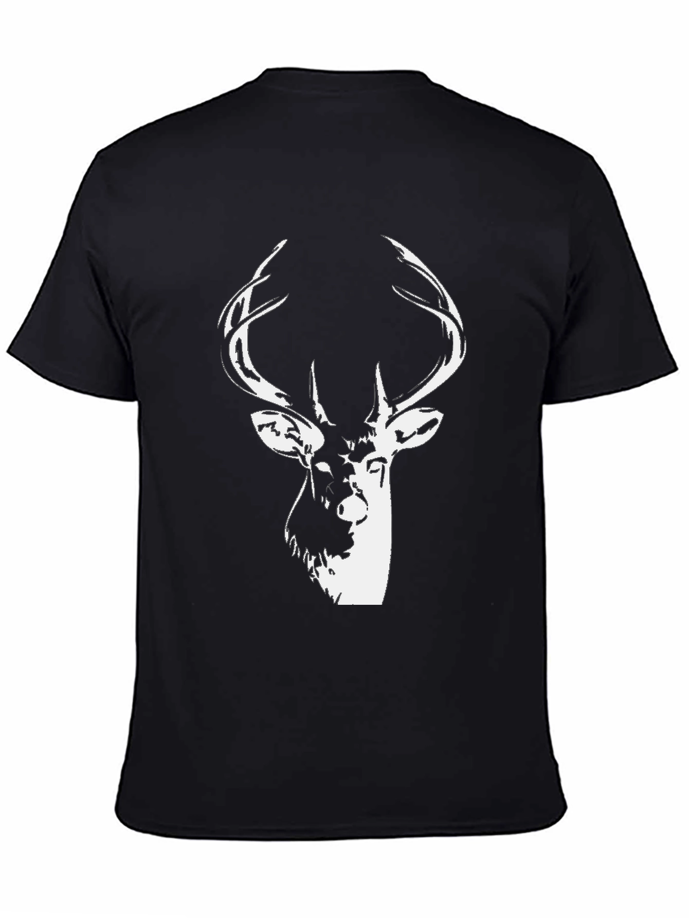 Black Stag Graphic Black T-Shirt - Men's Casual Tee view 4