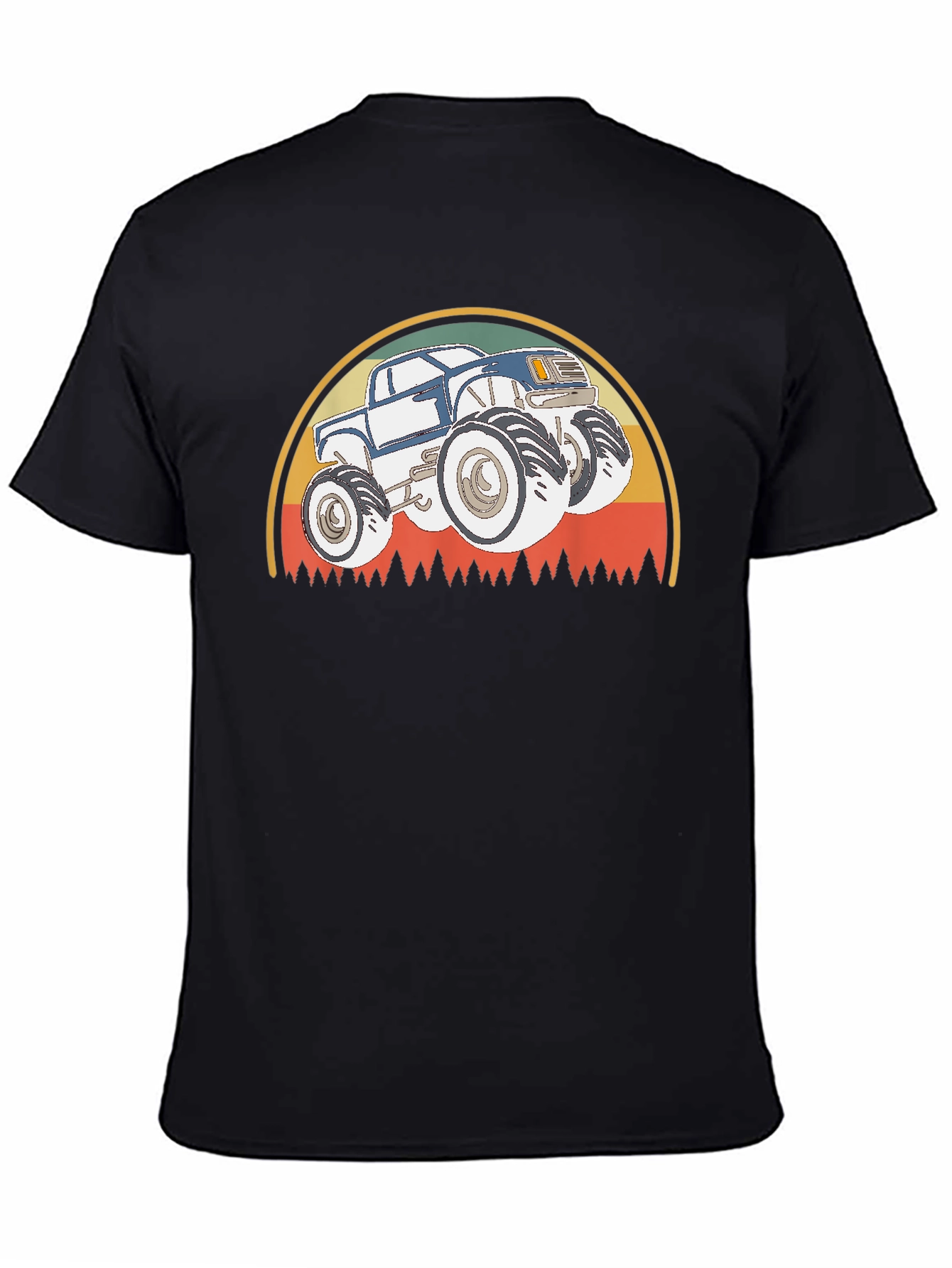 Black Monster Truck T-Shirt - Retro Style Design view 4