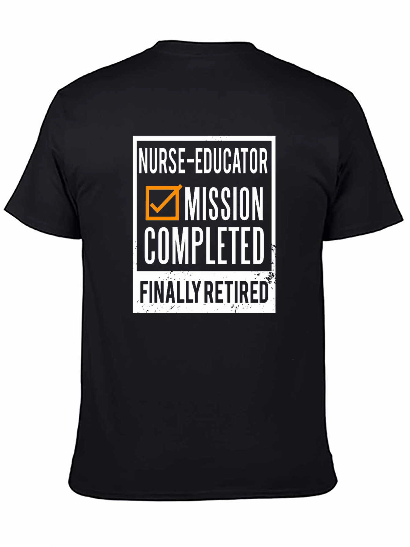 Black Nurse Educator Retirement T-Shirt - Mission Completed view 4