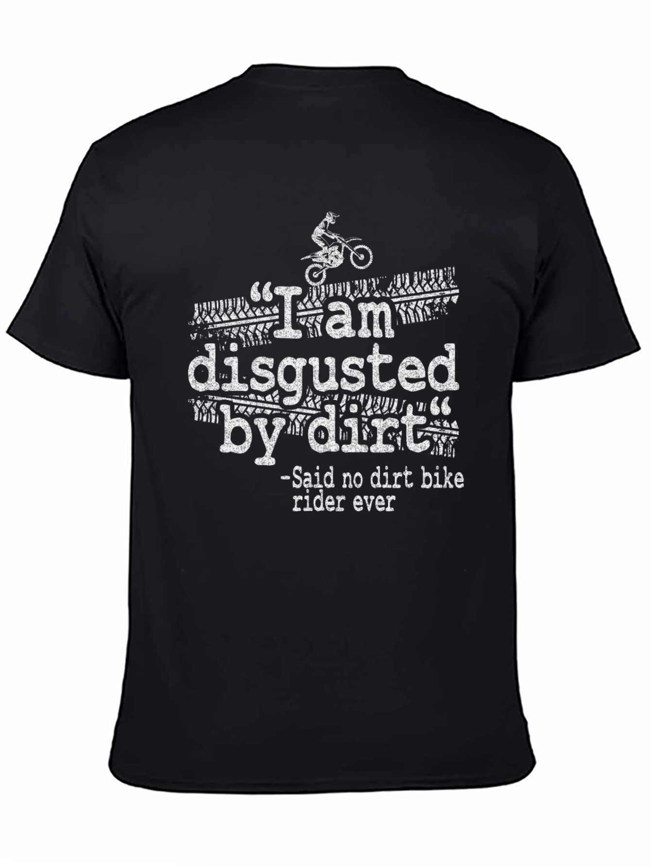 Black Dirt Bike Rider Novelty Graphic T-Shirt view 4