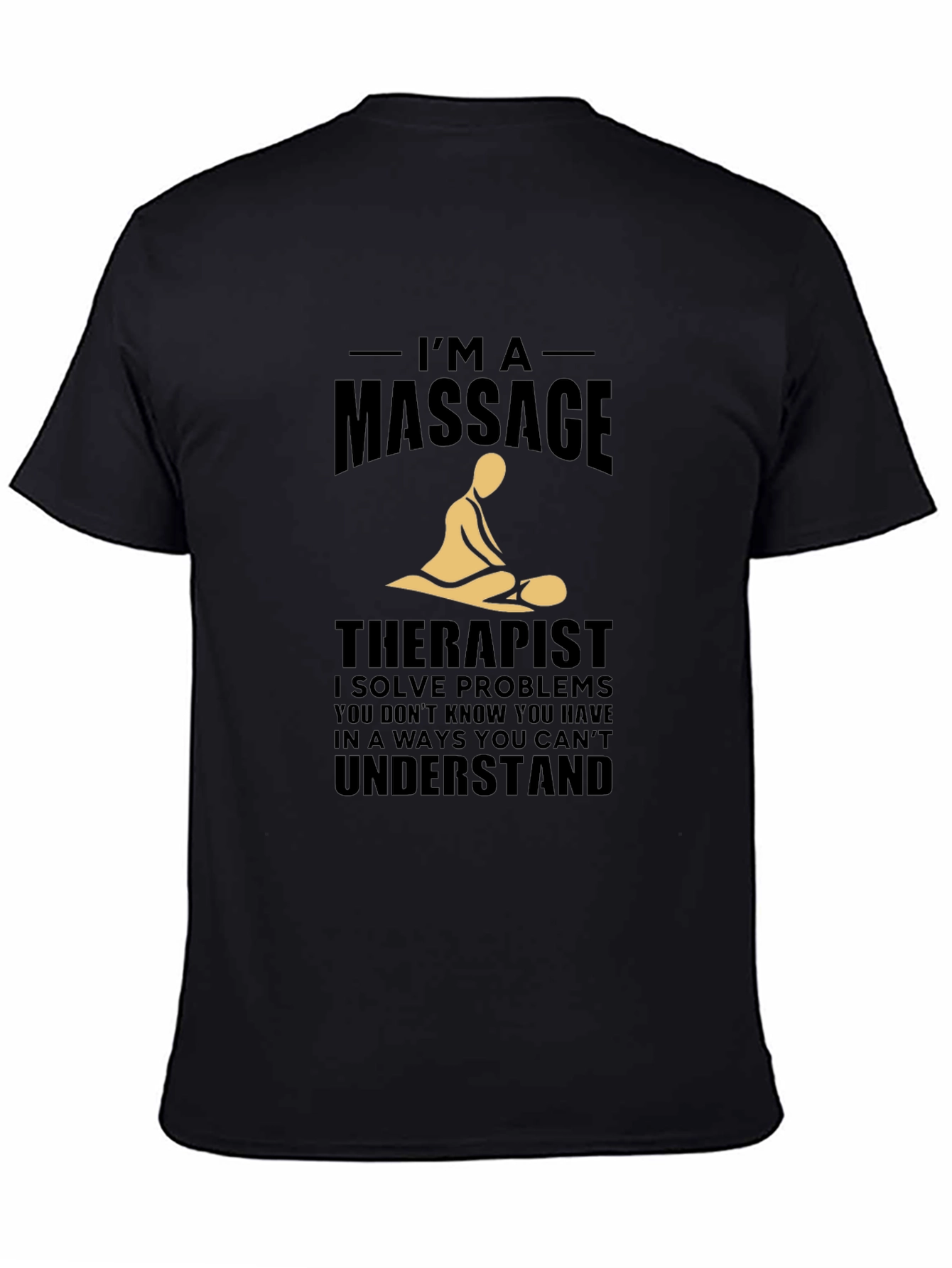 Black Massage Therapist Novelty Graphic T-Shirt view 4