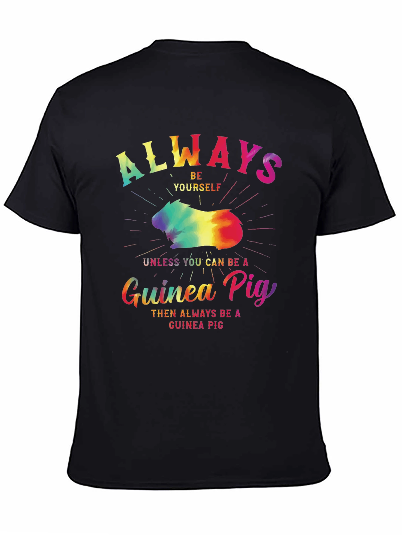 Black Always Be Yourself Guinea Pig T-Shirt view 4