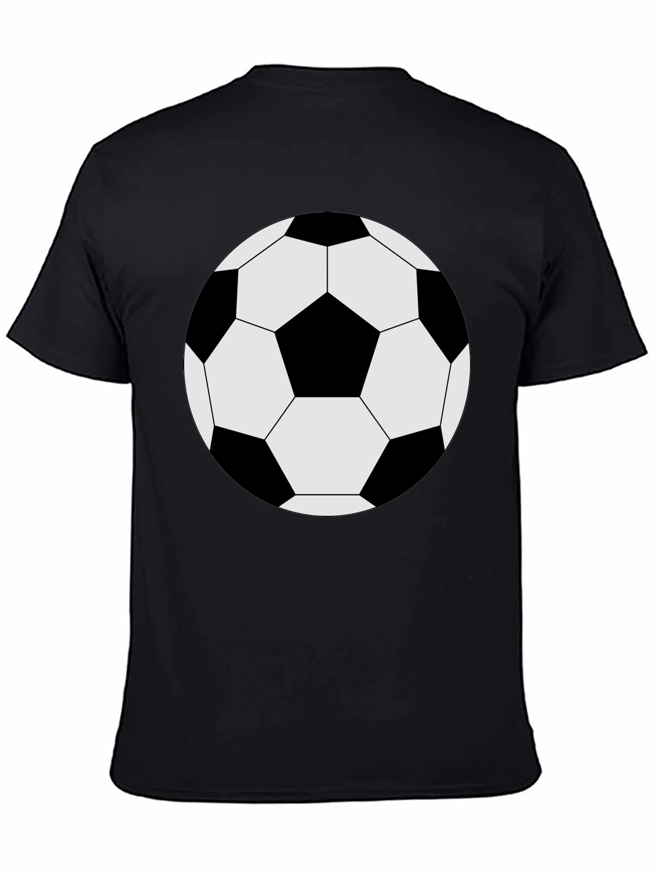 Black Soccer Ball Graphic Tee - Black Cotton T-Shirt view 4