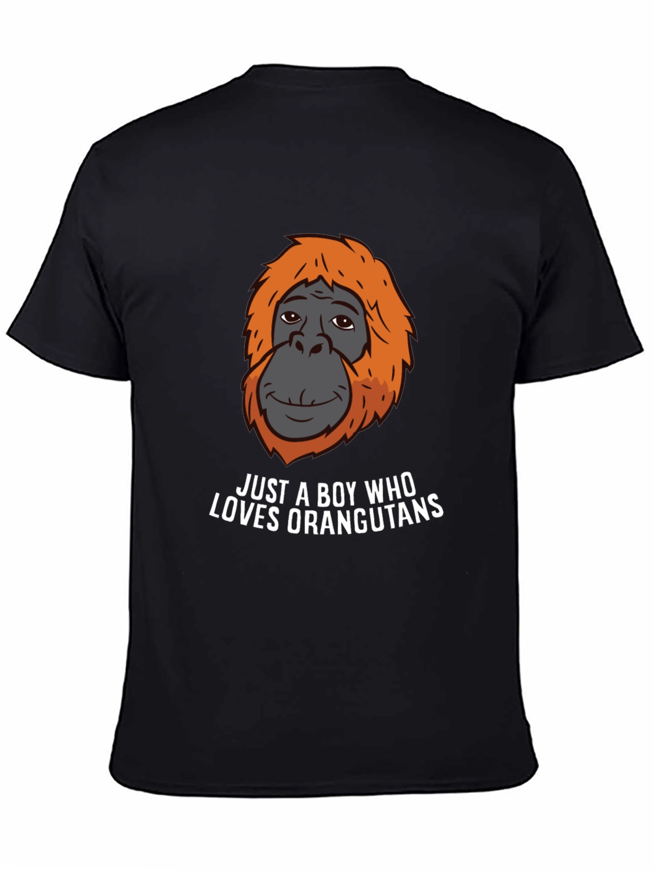 Black Boy Who Loves Orangutans T-Shirt view 4