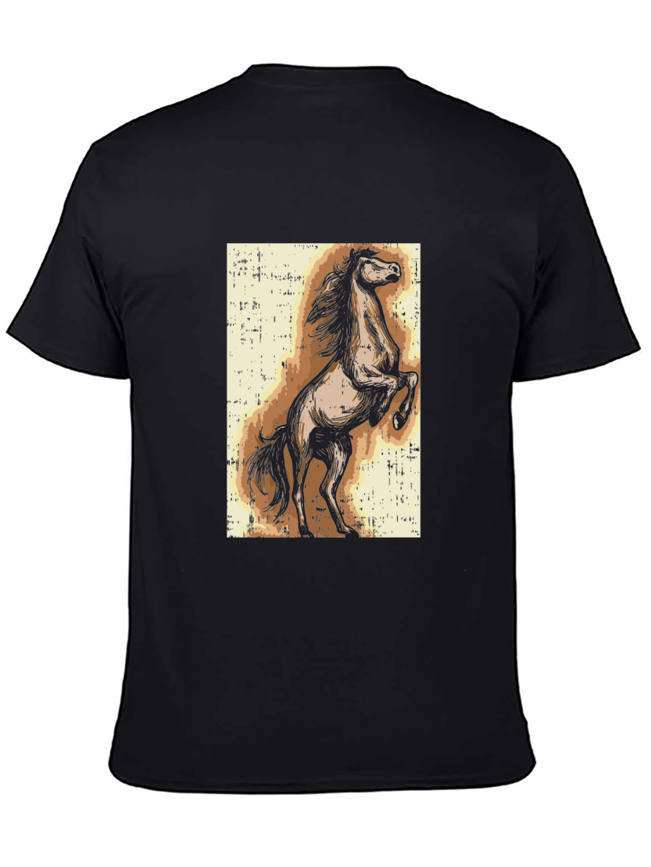 Black Horse Graphic Tee - Black Cotton Blend view 4