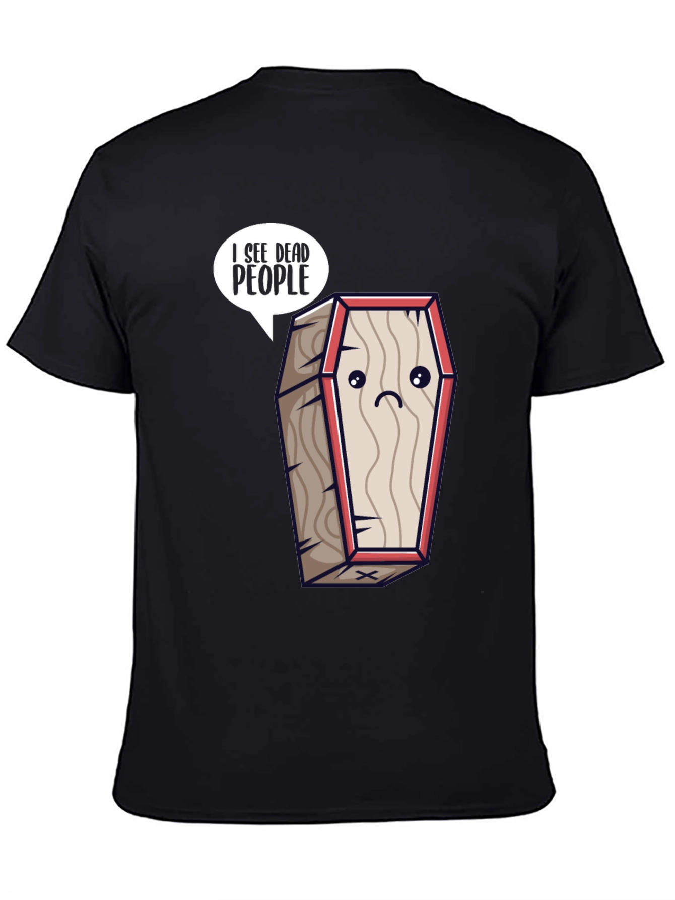 Black I See Dead People Coffin T-Shirt view 4