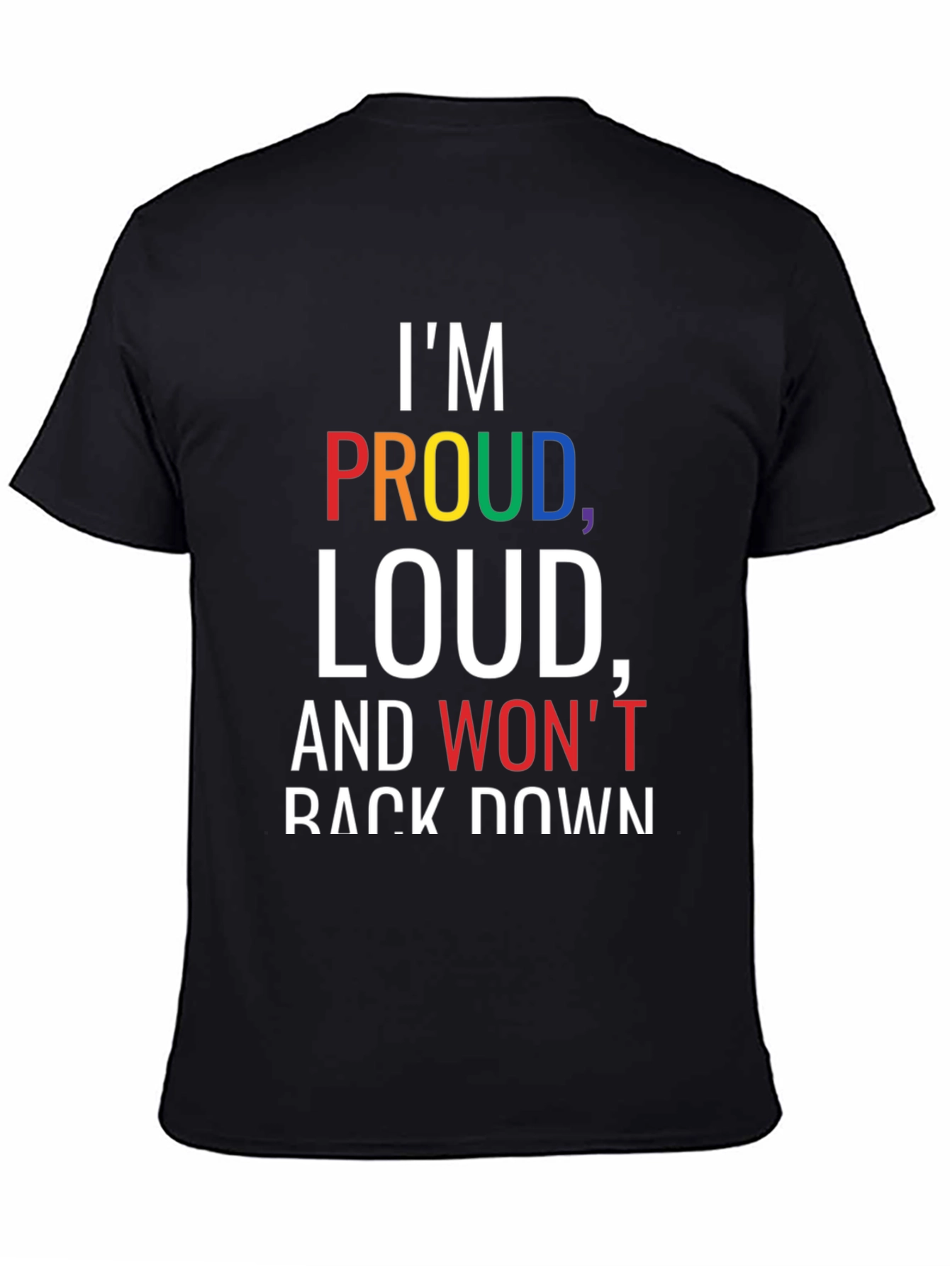 Black Proud Loud T-Shirt - Black Pride Tee view 4
