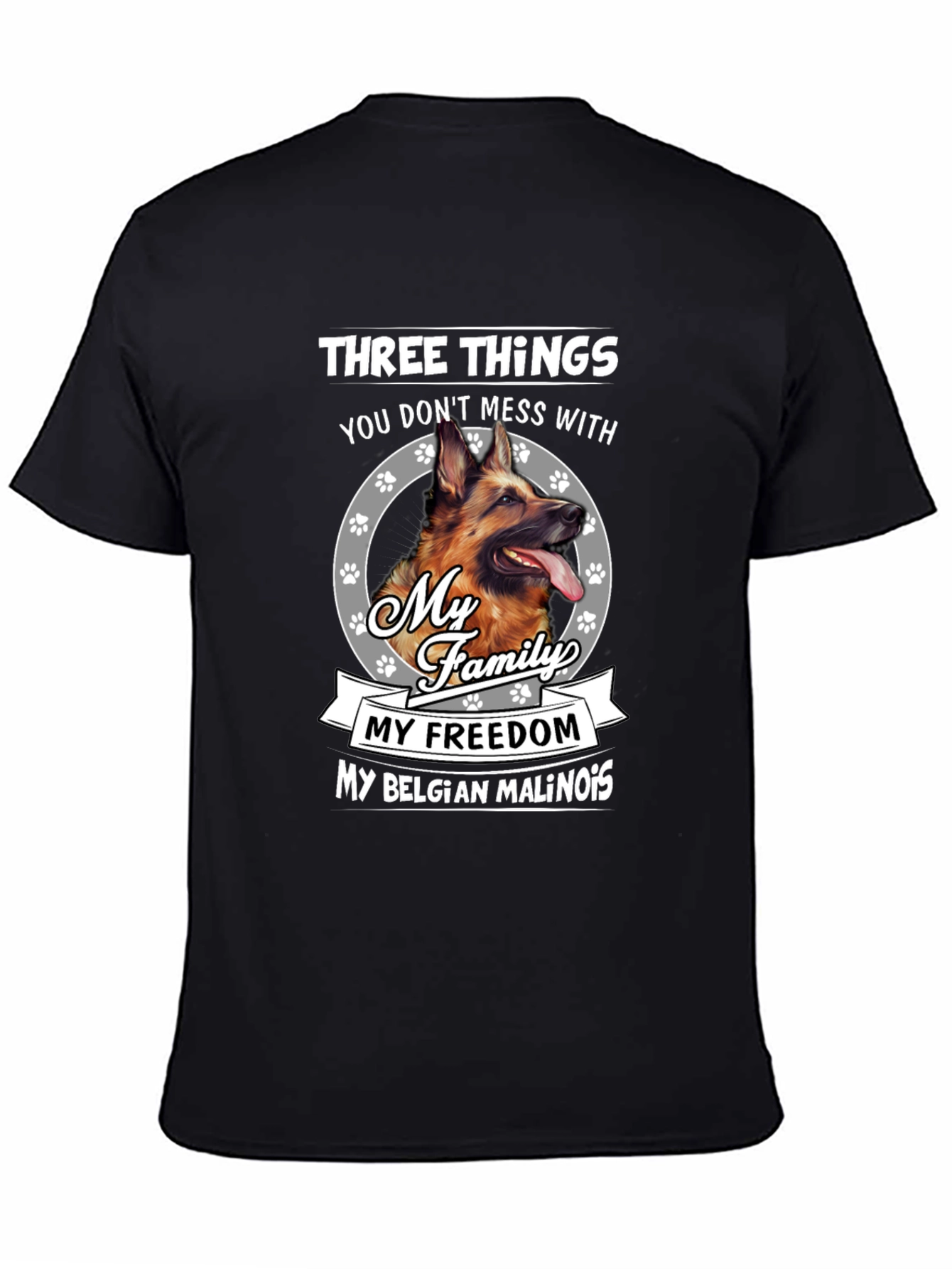Black Belgian Malinois Dog Lover T-Shirt view 4