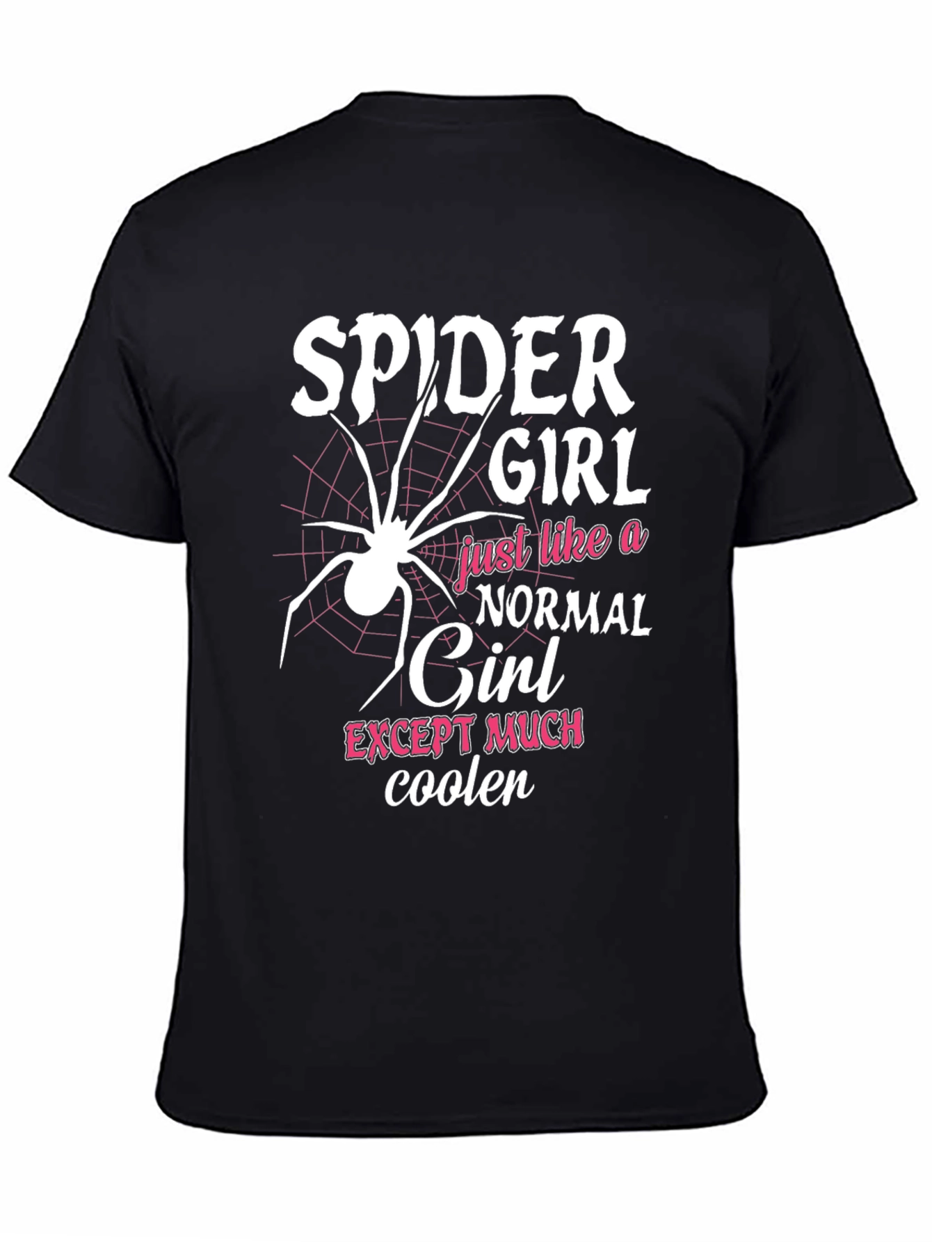 Black Spider Girl T-Shirt - Cool Graphic Tee view 4