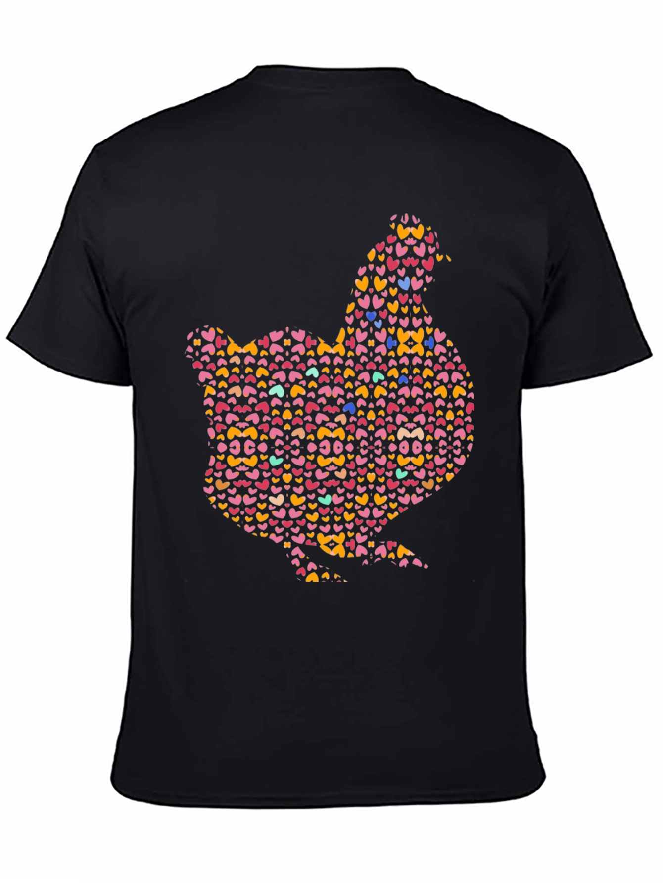 Black Heart Chicken Graphic Black T-Shirt view 4