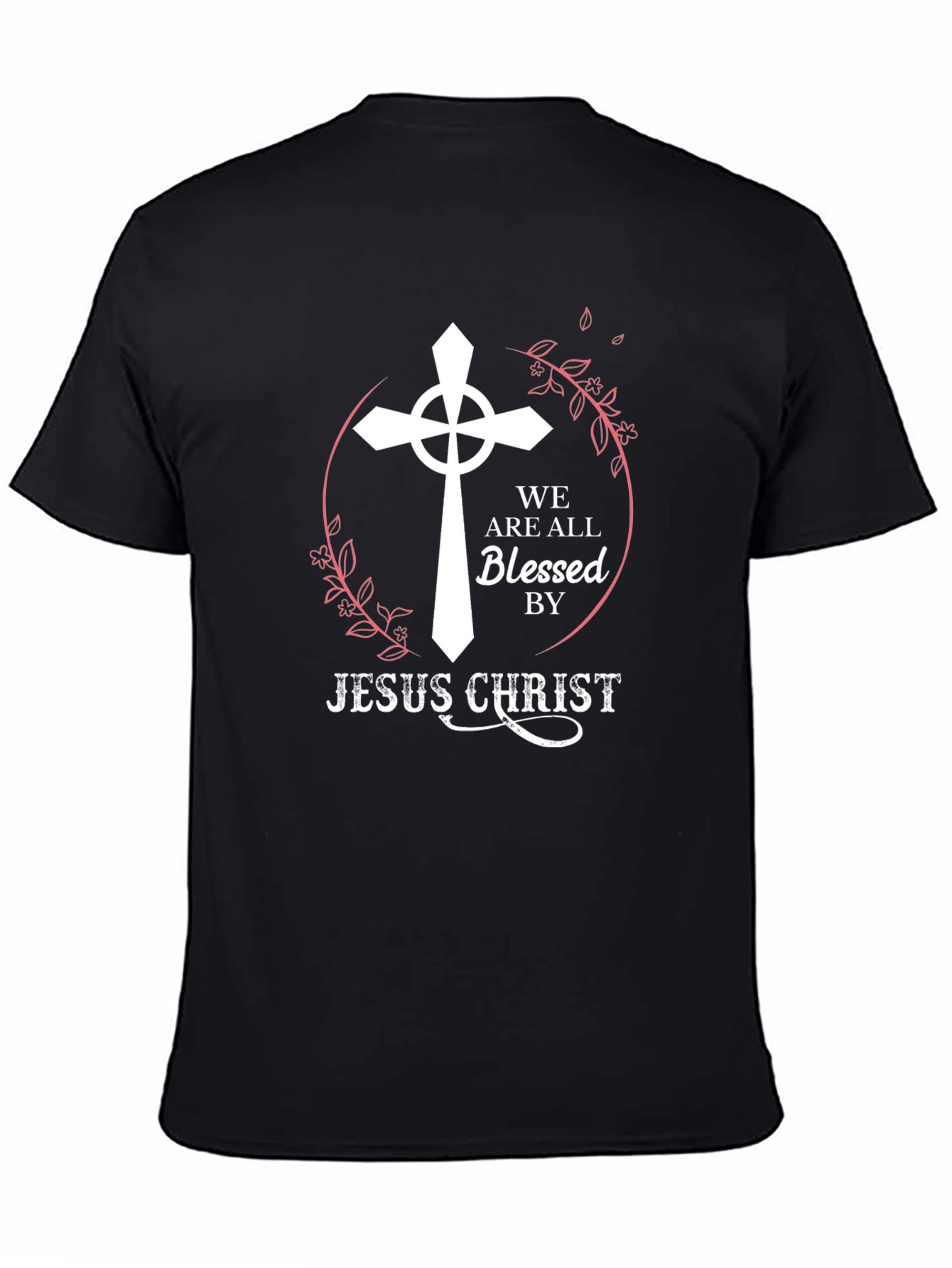 Black Blessed by Jesus Christ Black T-Shirt view 4