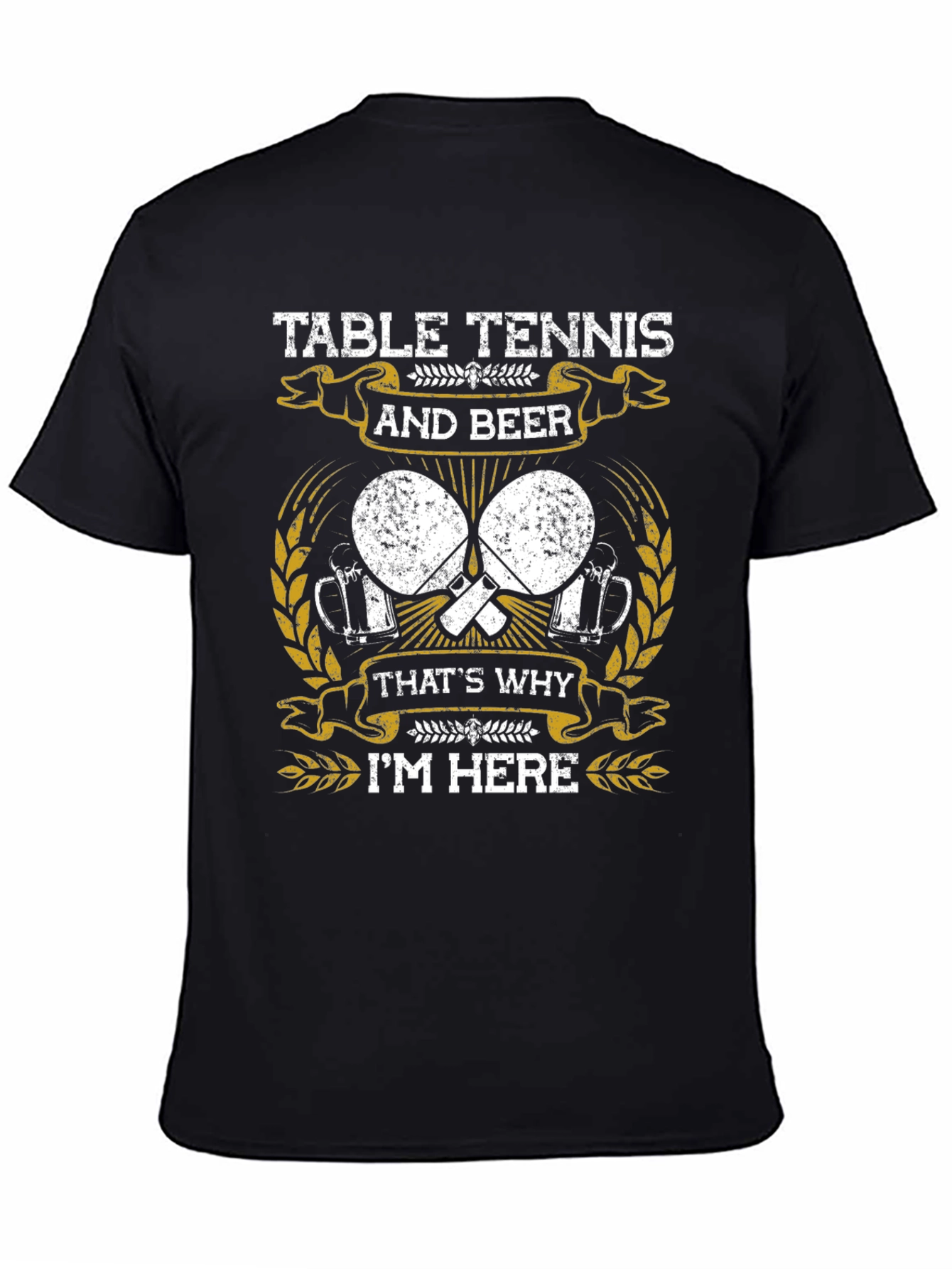 Black Table Tennis and Beer Graphic T-Shirt view 4