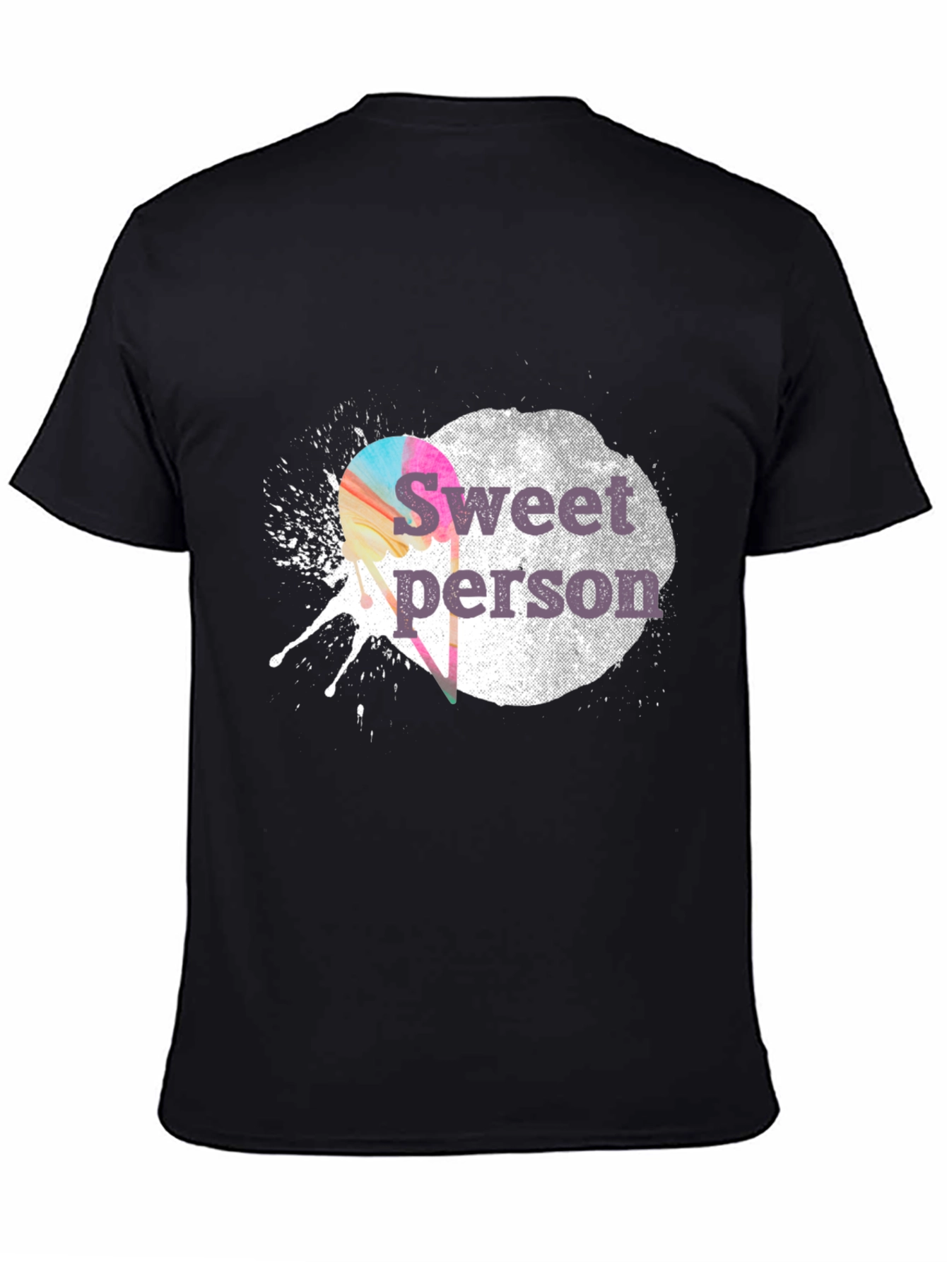 Black Sweet Person Graphic Tee - Soft Cotton Blend view 4