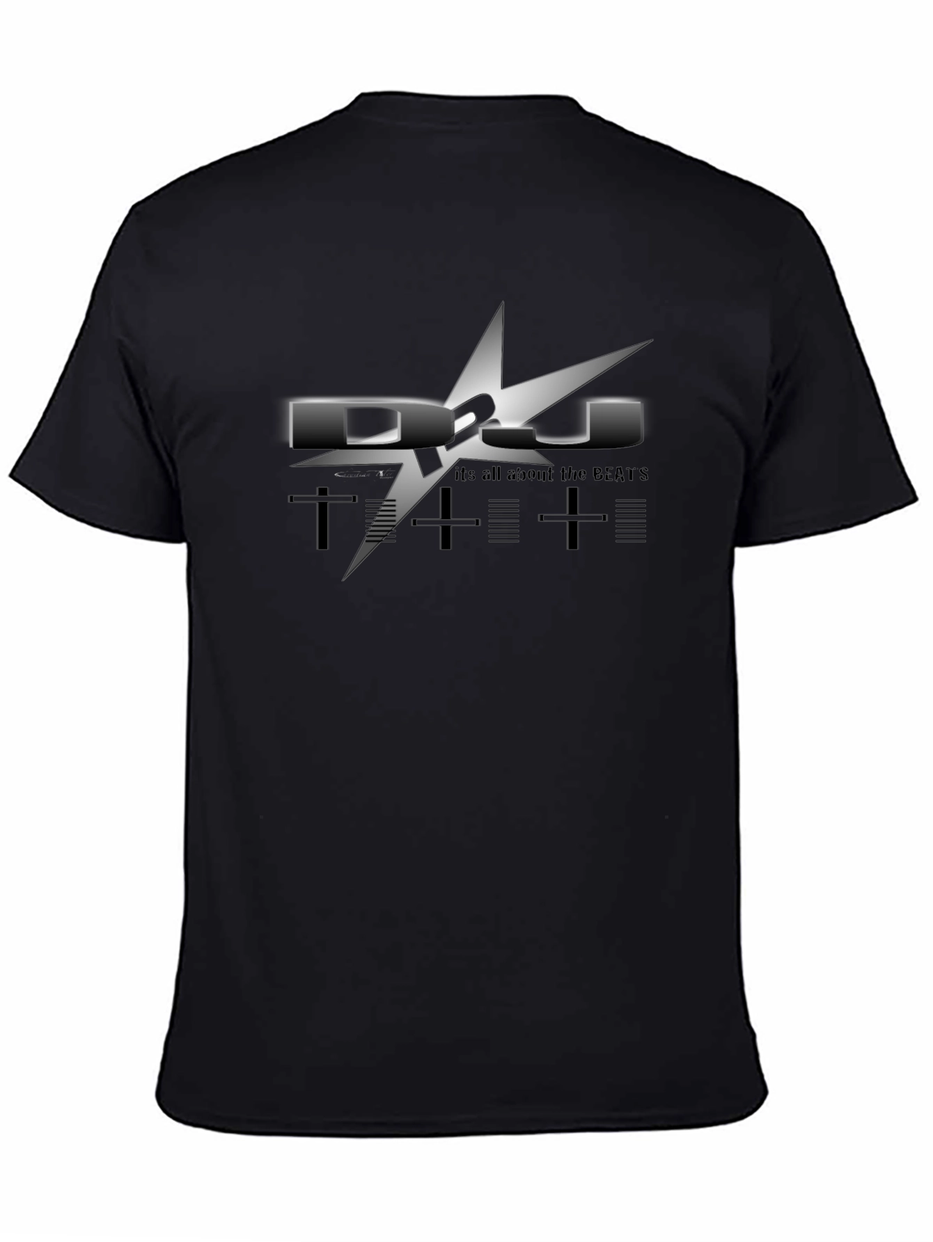 Black DJ Beats Graphic Black T-Shirt view 4