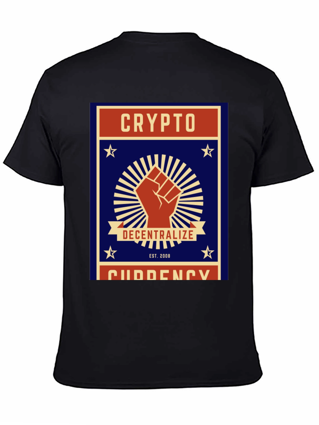 Black Crypto Decentralize T-Shirt - Black Cotton Graphic Tee view 4