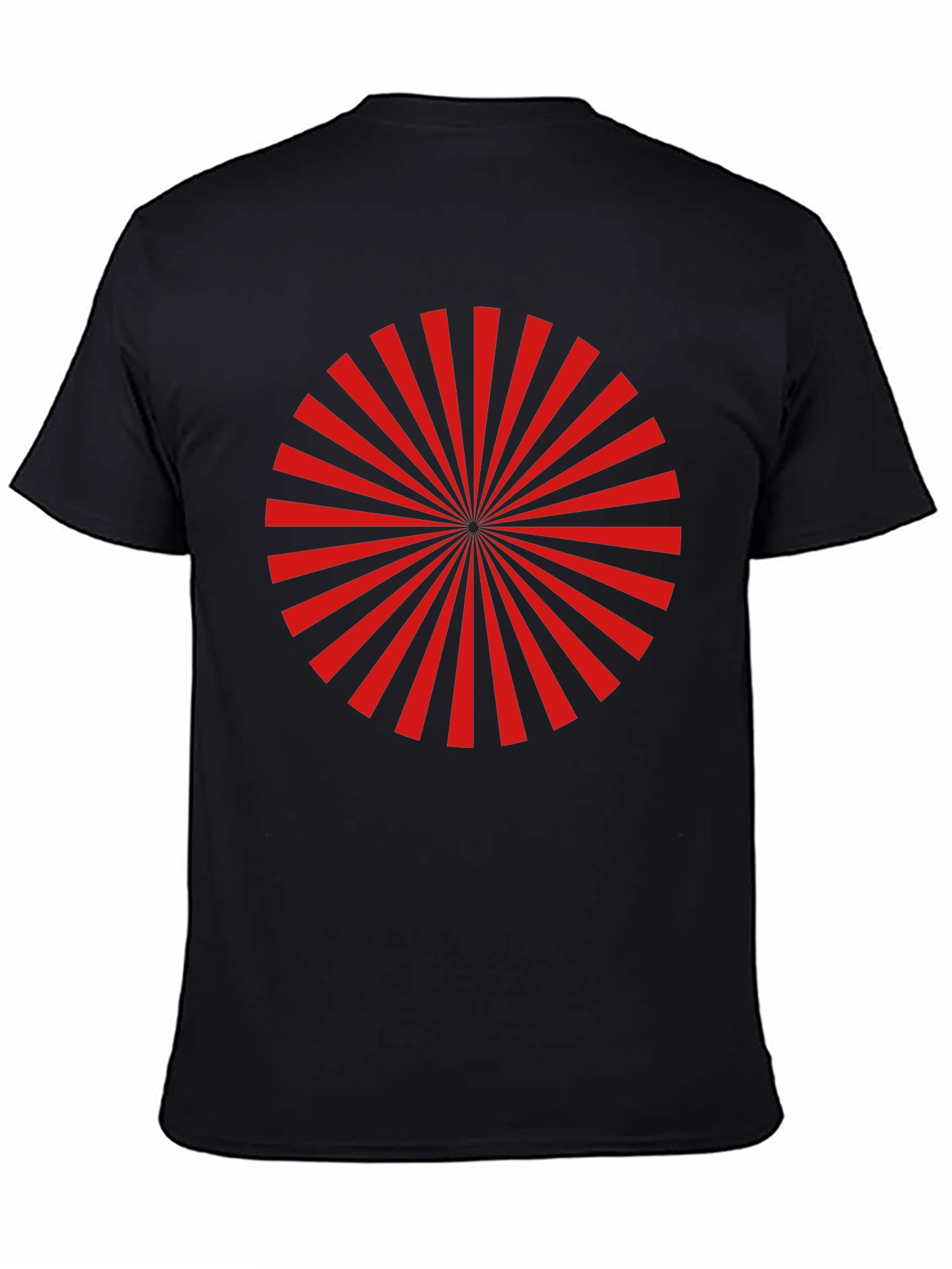 Black Red Radial Burst Graphic Tee - Black view 4