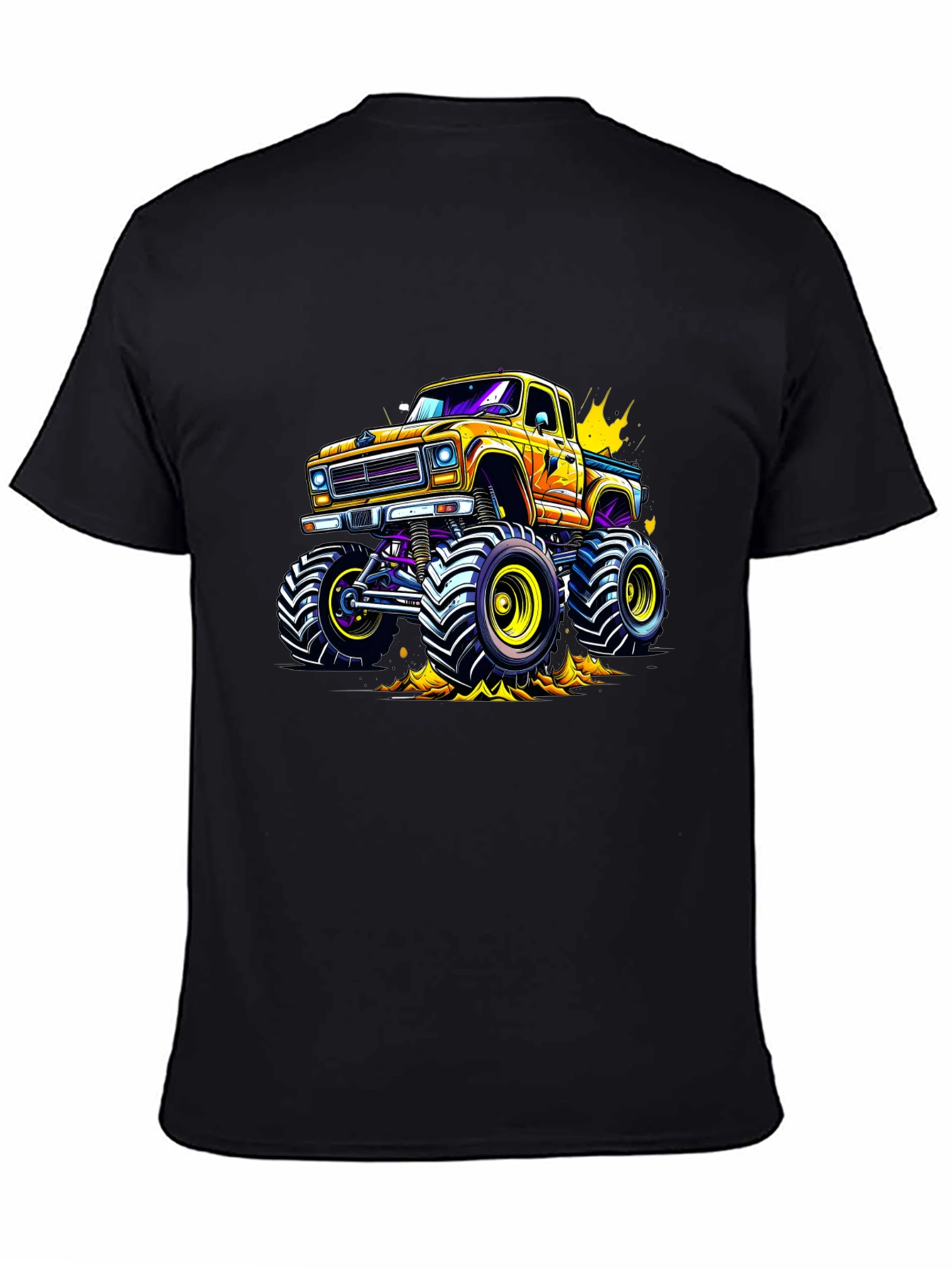 Black Monster Truck Graphic T-Shirt - Bold Cartoon Design view 4
