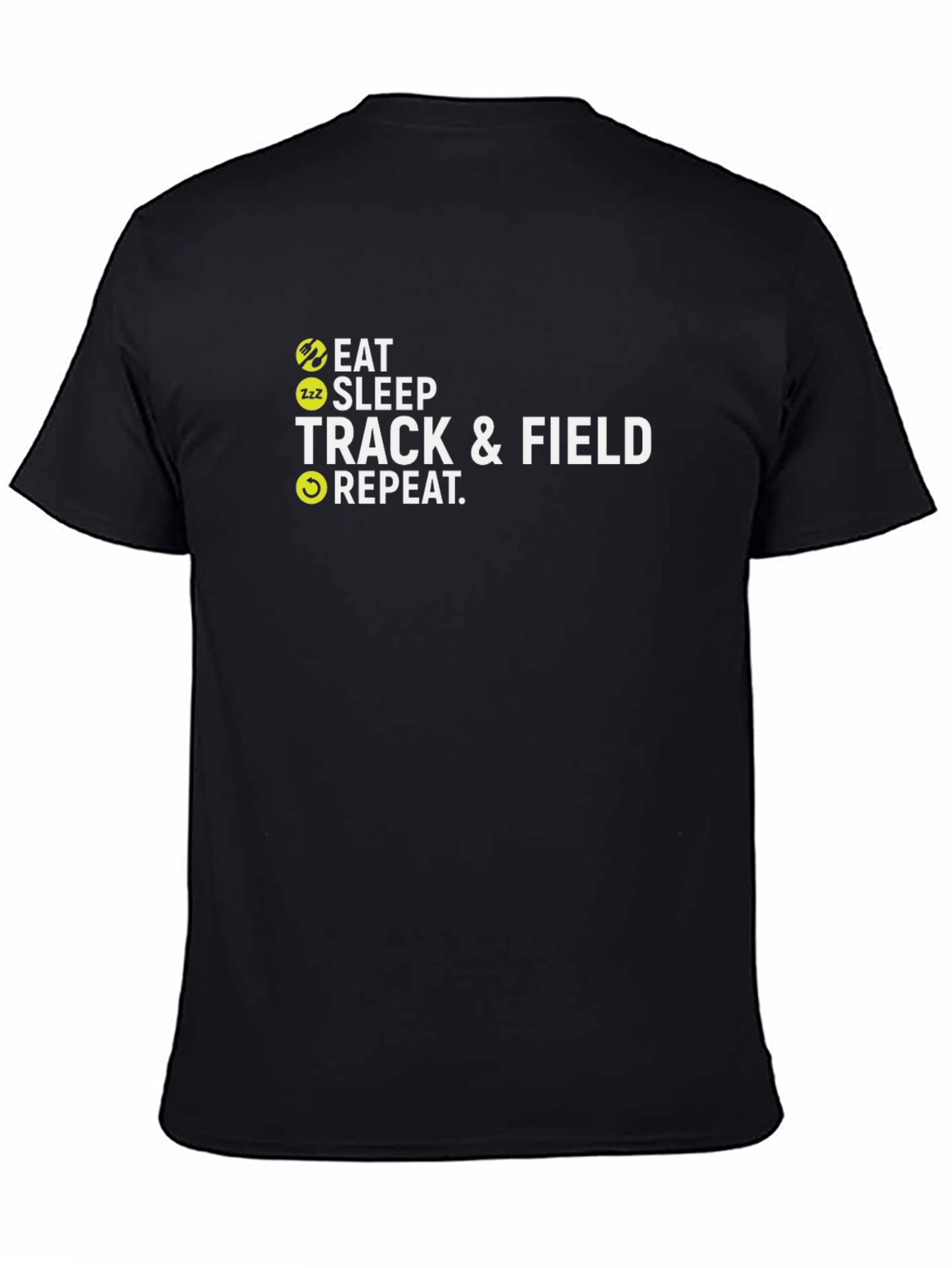 Black Eat Sleep Track & Field Repeat Black T-Shirt view 4