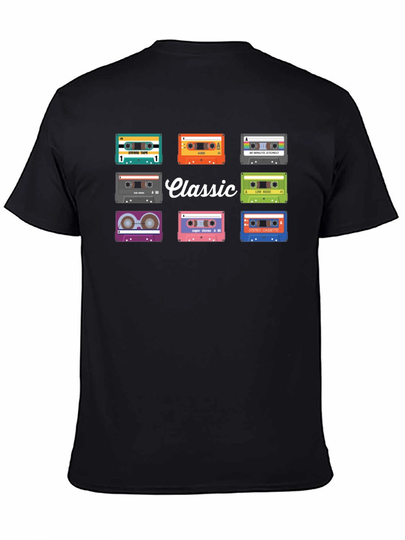 Black Classic Cassette Tape Graphic Tee view 4