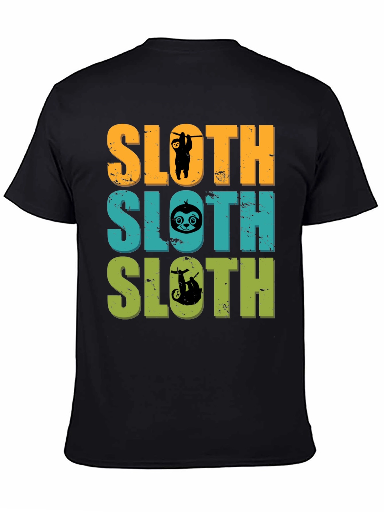 Black Sloth Lover T-Shirt Funny Animal Tee Men's view 4