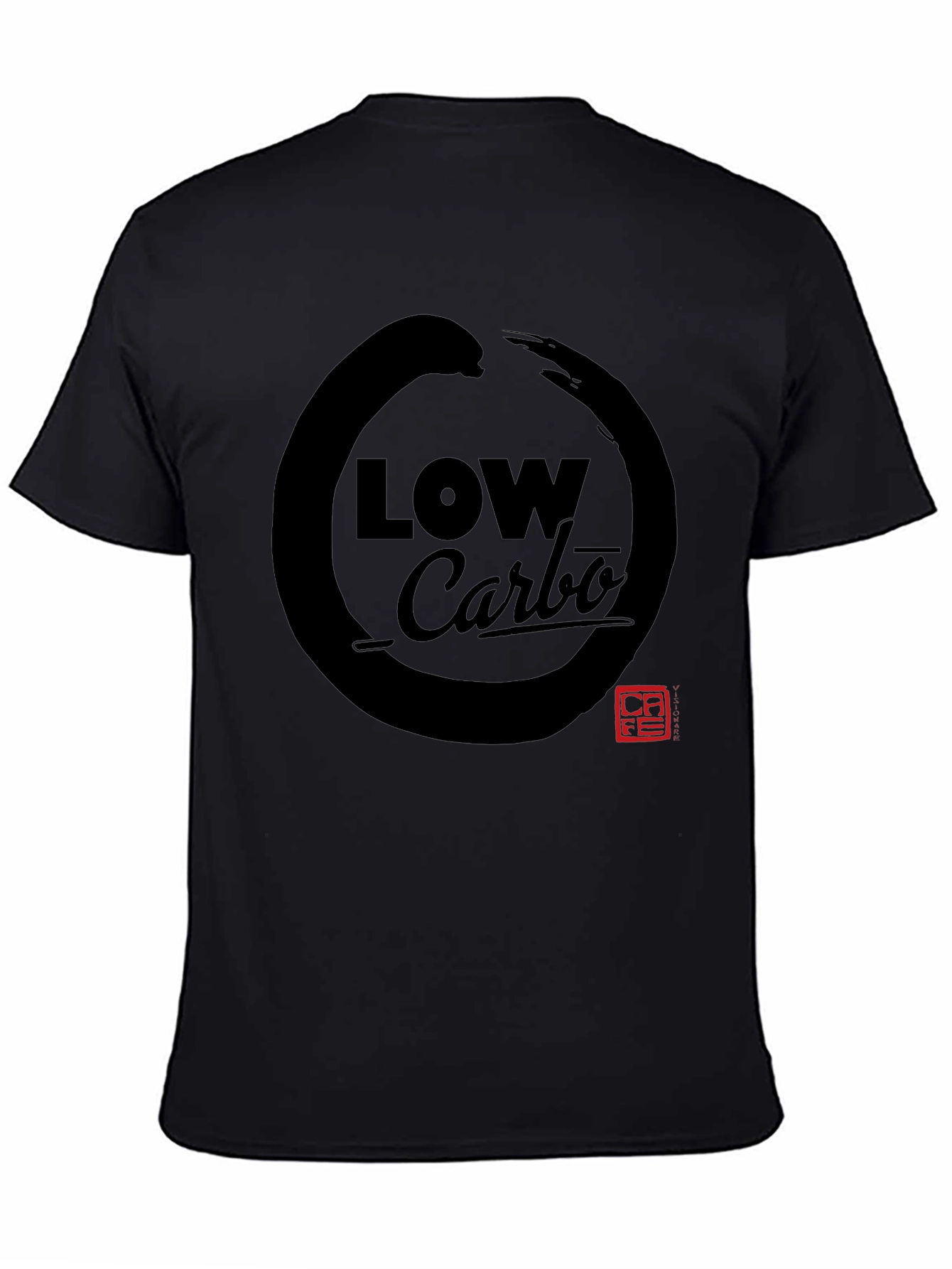 Black Low Carbo Graphic Tee - Zen Circle Design view 4