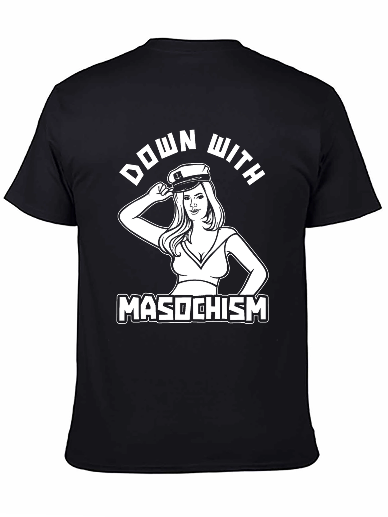 Black Down With Masochism Graphic Tee view 4