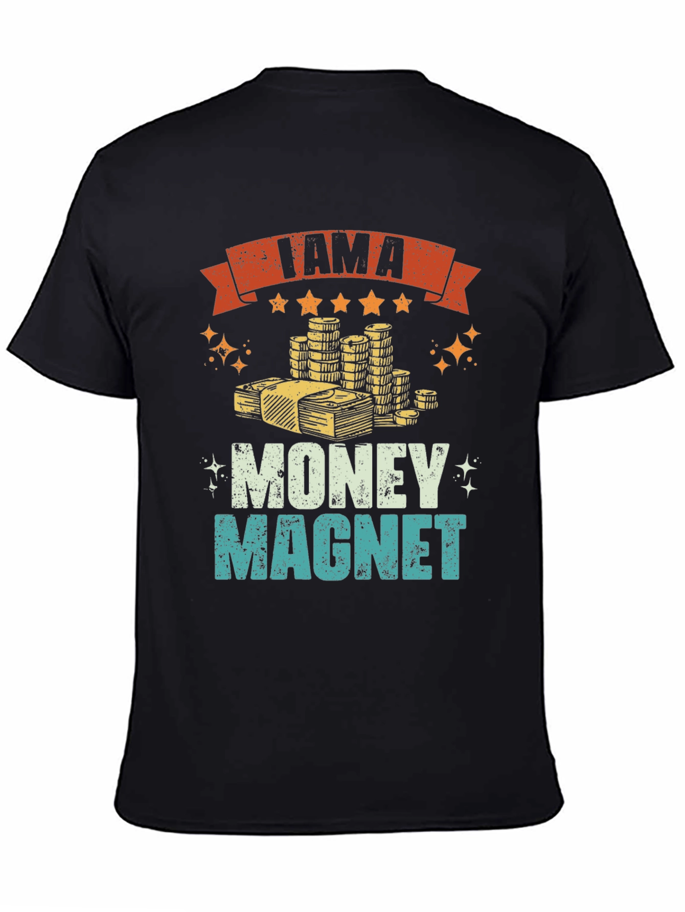 Black I am a Money Magnet Graphic Tee view 4