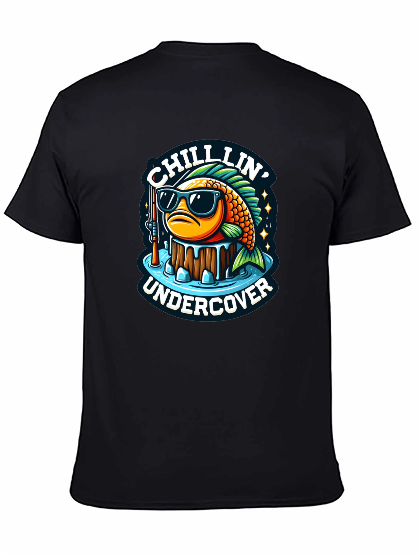 Black Chillin' Undercover Fish Graphic Tee view 4