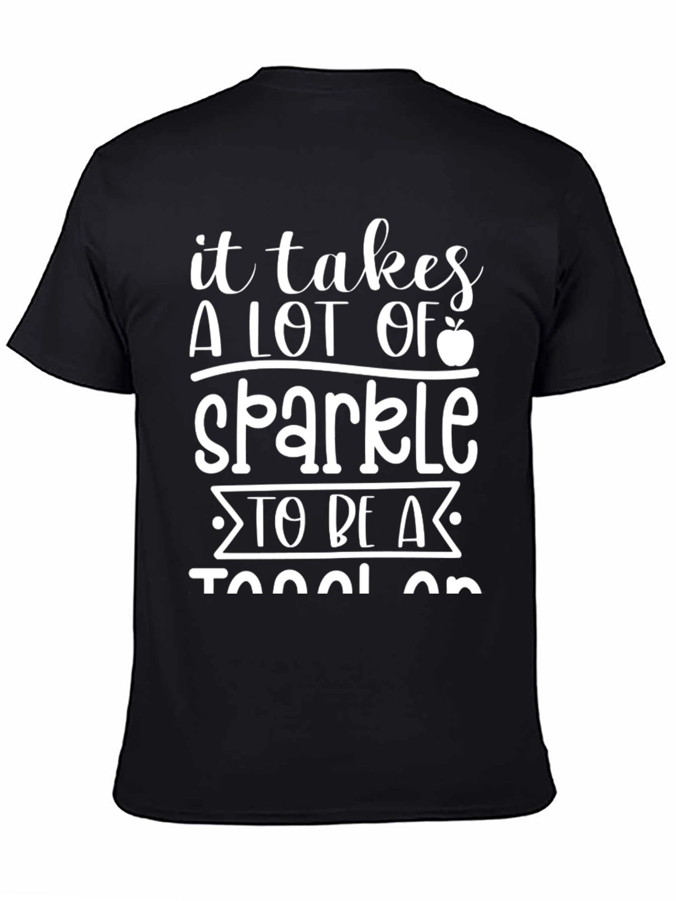 Black Sparkle Teacher T-Shirt view 4