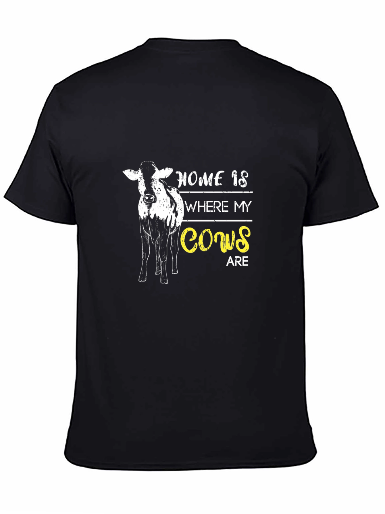 Black Home is Where My Cows Are T-Shirt view 4