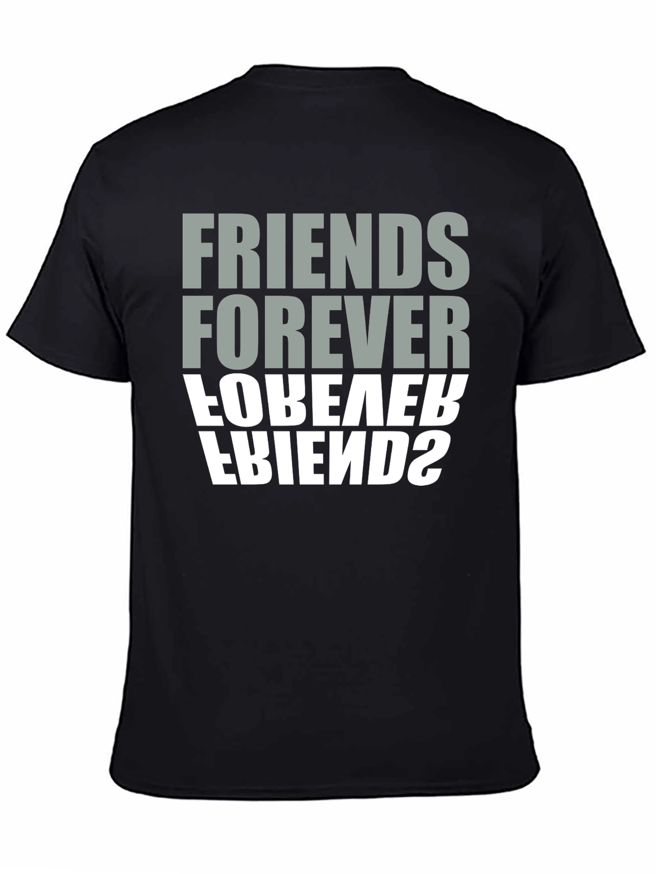 Black Friends Forever Graphic Tee - Black Crew Neck view 4