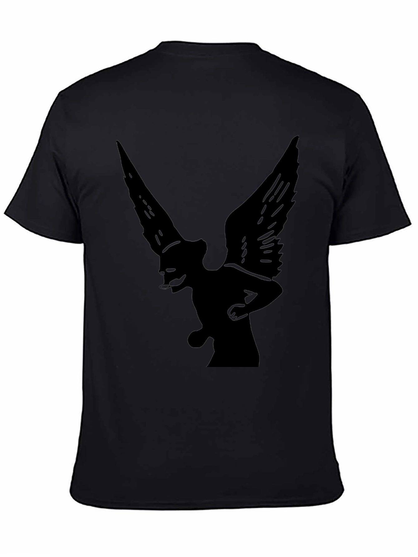 Black Angel Winged T-Shirt - Black Graphic Tee view 4