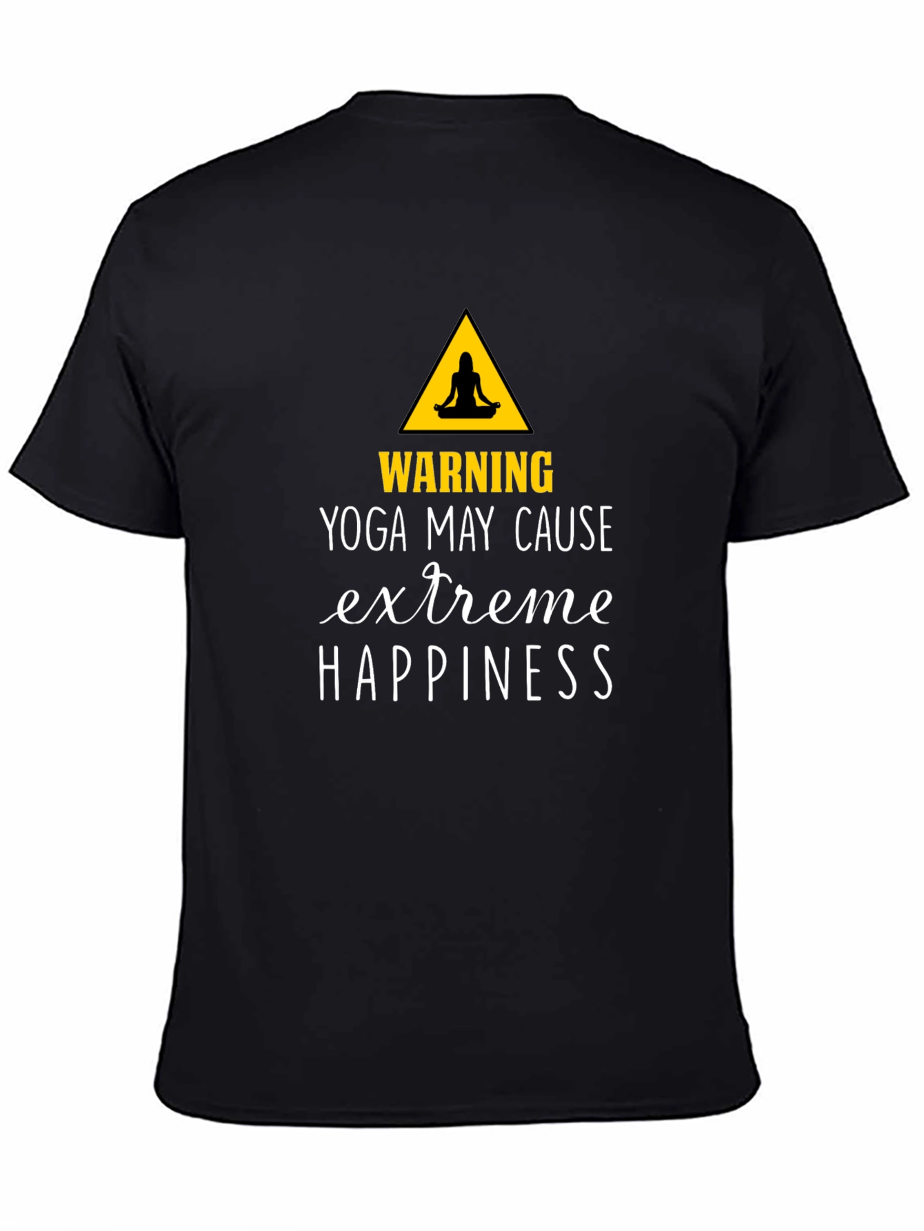 Black Yoga May Cause Extreme Happiness Graphic Tee view 4