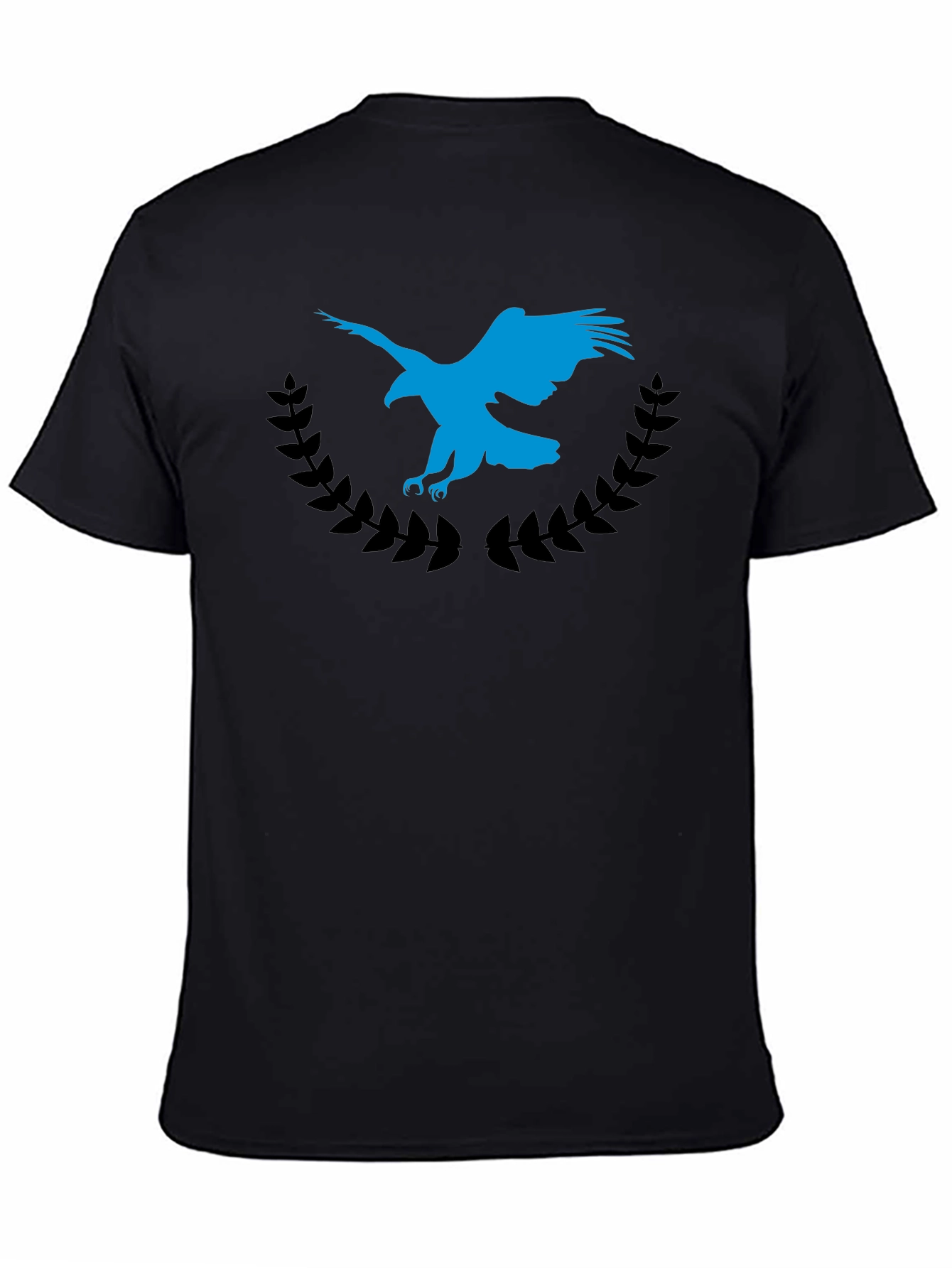 Black Eagle Crest Graphic Tee - Soft Black Cotton Blend view 4