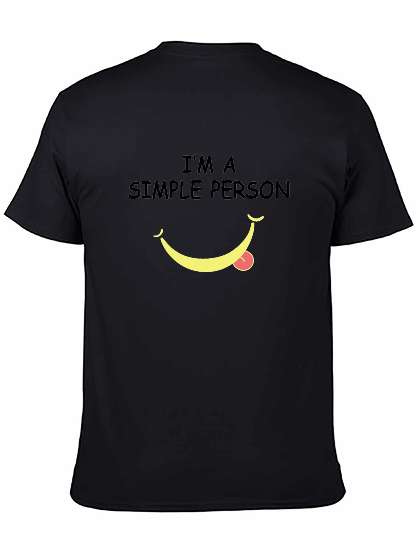 Black Simple Person Smile Graphic Tee - Soft Cotton Blend view 4