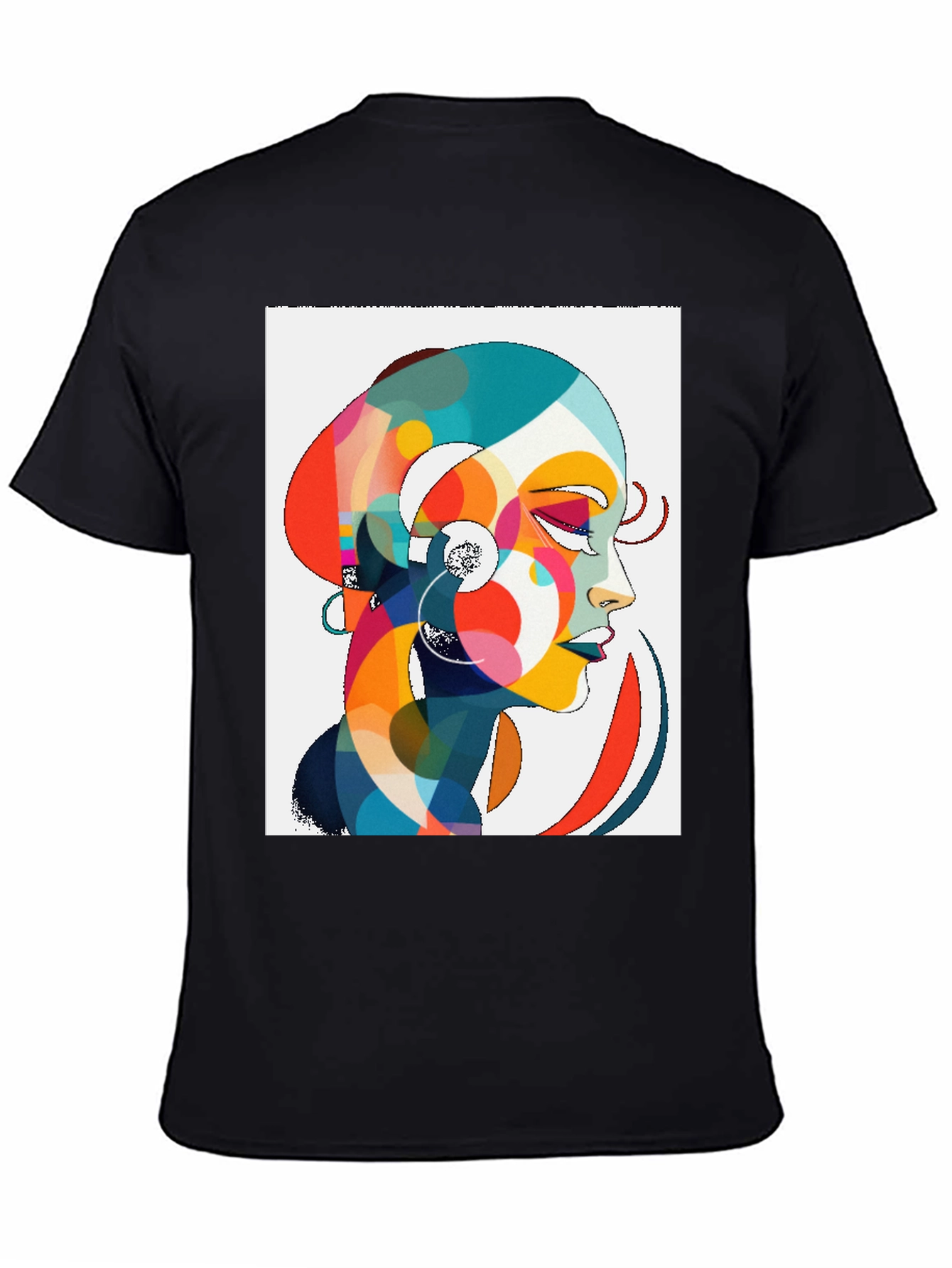 Black Abstract Woman Graphic Tee - Stylish Comfort view 4