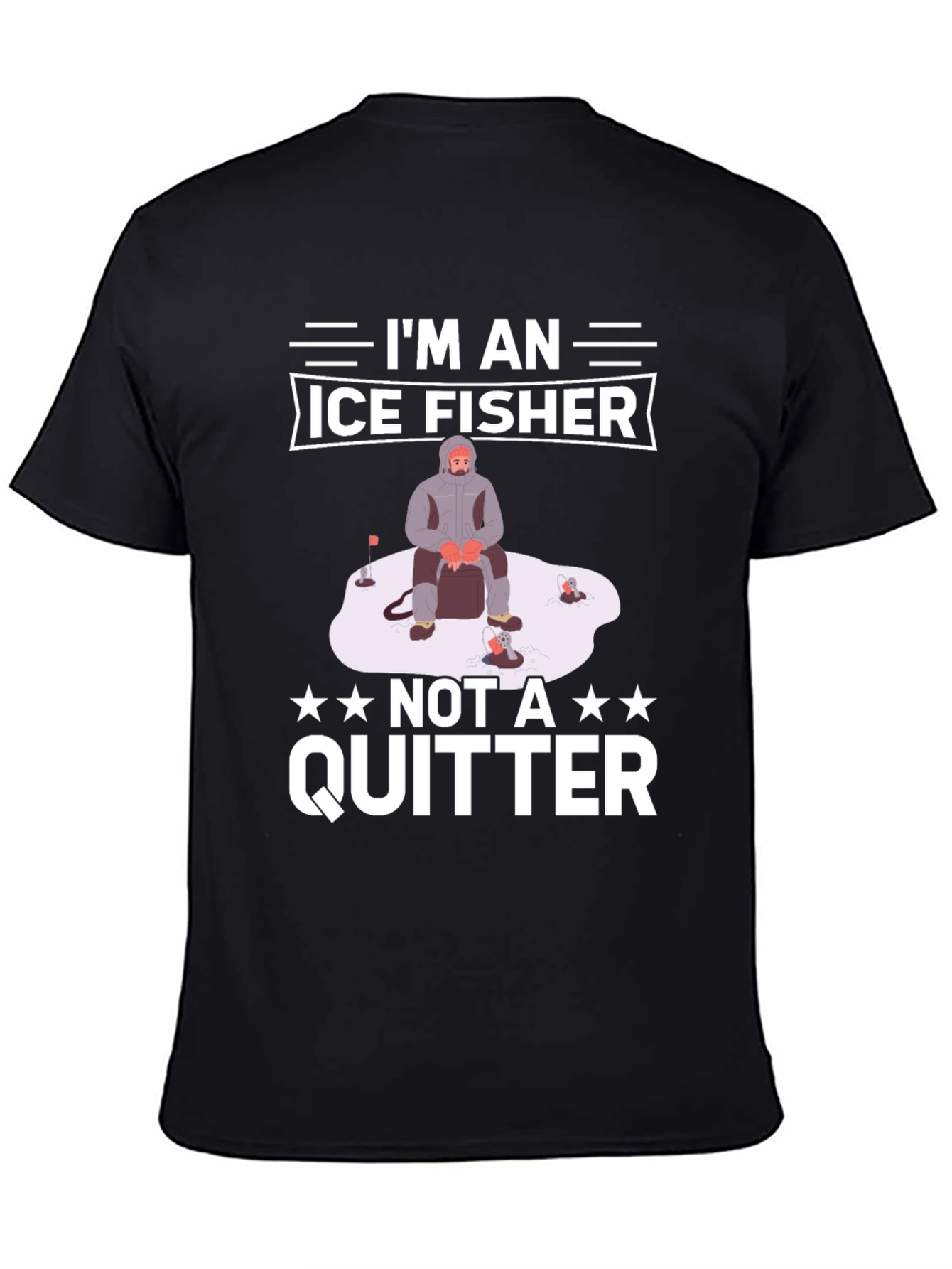 Black Ice Fisher T-Shirt - Not A Quitter! view 4